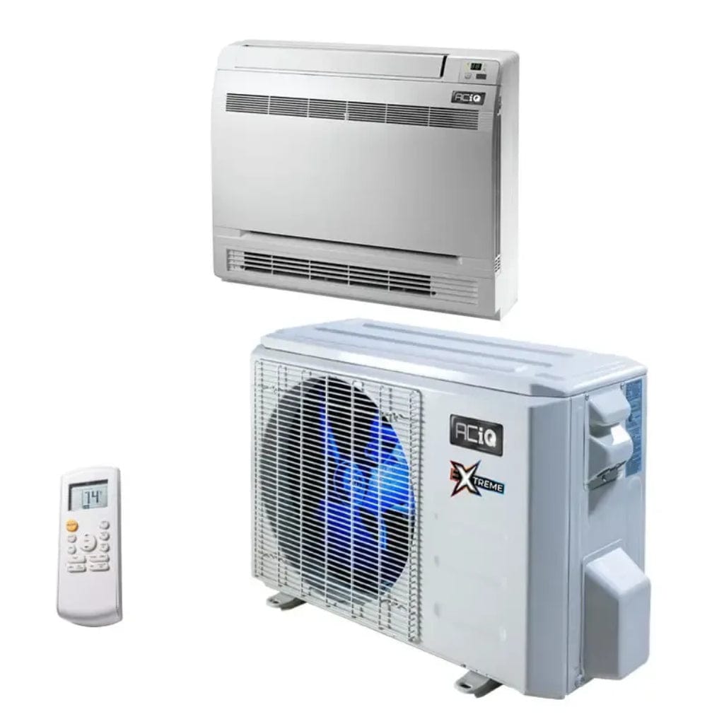 ACIQ-24FM-HH-MD / ACiQ-24ZPL-HP230C ACiQ 24k BTU Platinum Single Zone Extreme Heat Slim Floor Mount Mini Split System R454B | 20.4 SEER2
