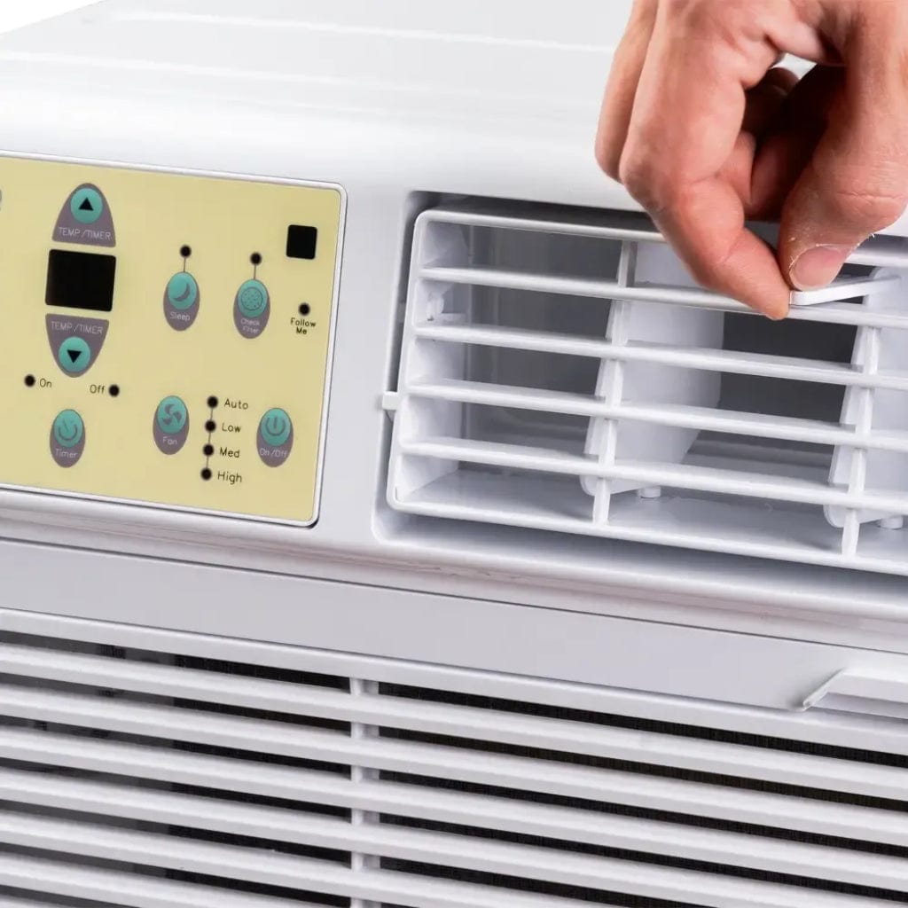 ACIQ-08TTW ACiQ 8k BTU Mini PTAC Heat Pump Air Conditioner With 1.22kW Electric Heater | 9.6 EER | PTAC Window