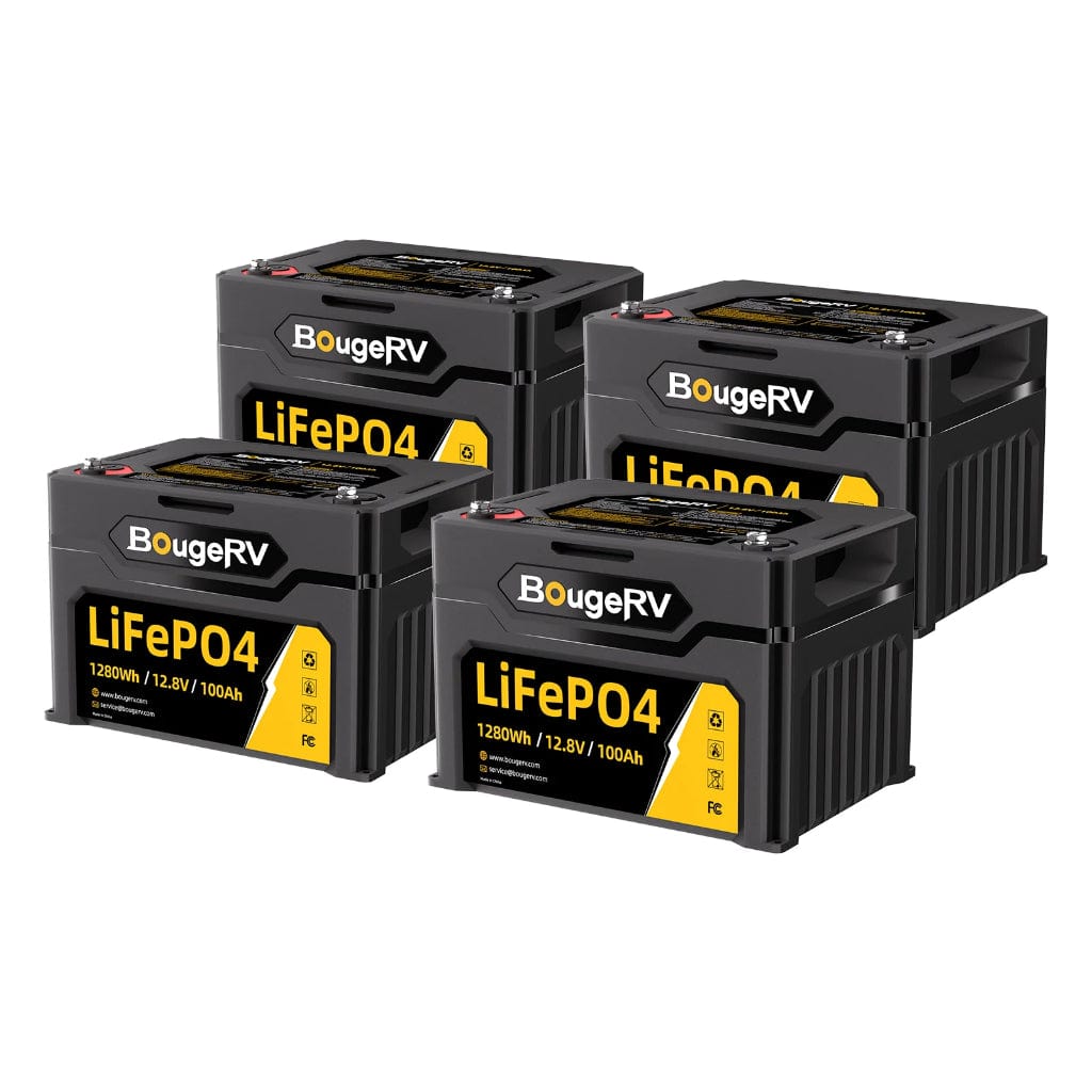 ISE176 BougeRV 12V 1280Wh 100Ah LiFePO4 Battery | IP65 Rated | 4000 Cycles | Solar Battery