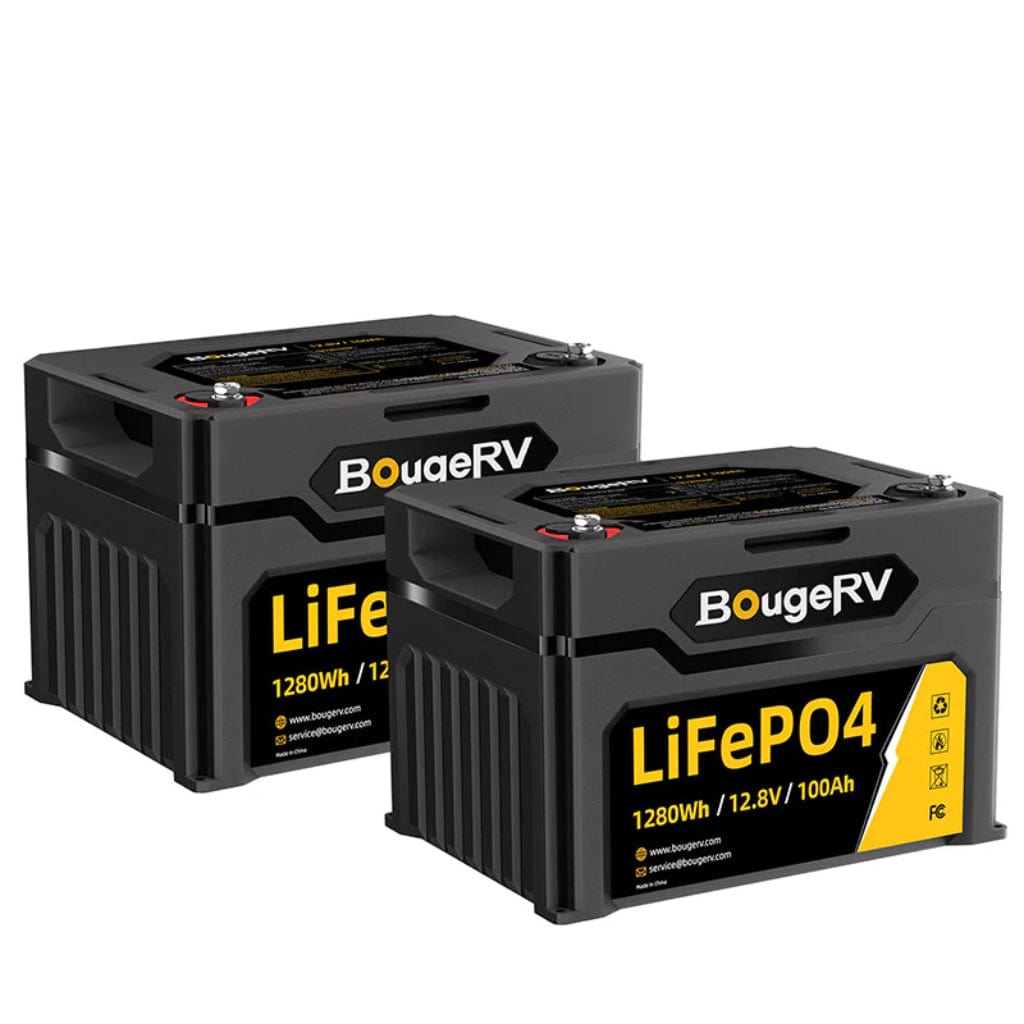 ISE176 BougeRV 12V 1280Wh 100Ah LiFePO4 Battery | IP65 Rated | 4000 Cycles | Solar Battery