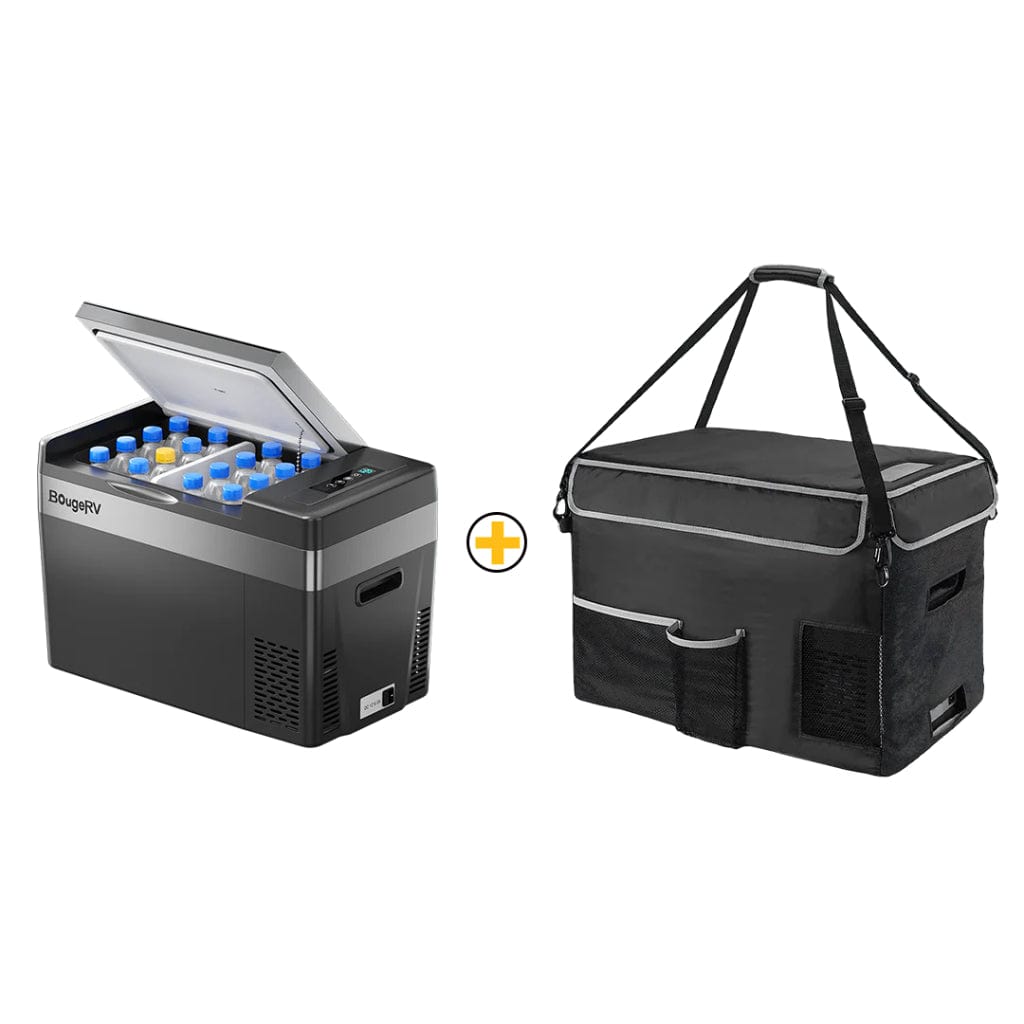 E0401-02804 BougeRV 12V 30 Quart (28L) Portable Fridge Black | Fast Cooling | Camping Fridge