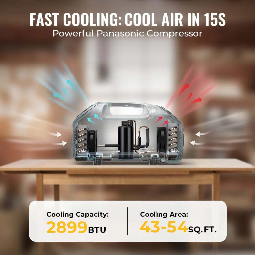 E0501-07002 BougeRV 2899BTU Portable Air Conditioner | Panasonic Compressor | Rapid Cooling