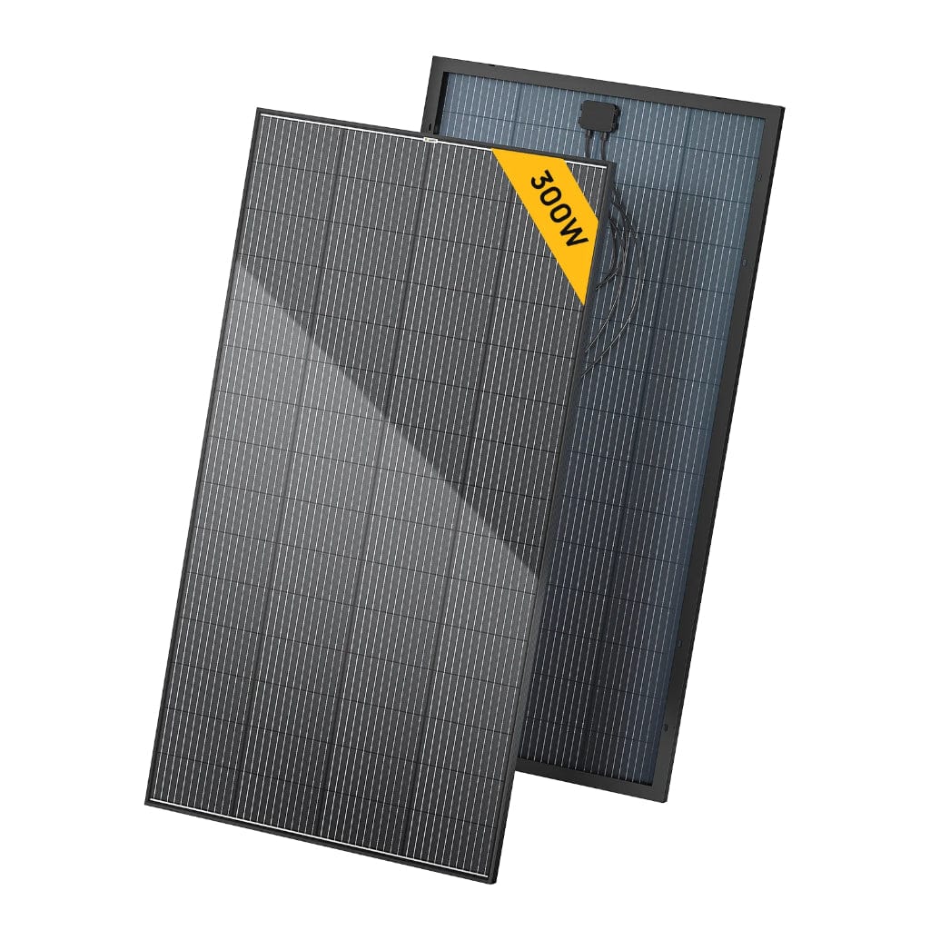 ISE239 BougeRV 300W 12V 12BB Mono Bifacial Solar Panel | CE & ETL Certified | Off Grid Solar Panel
