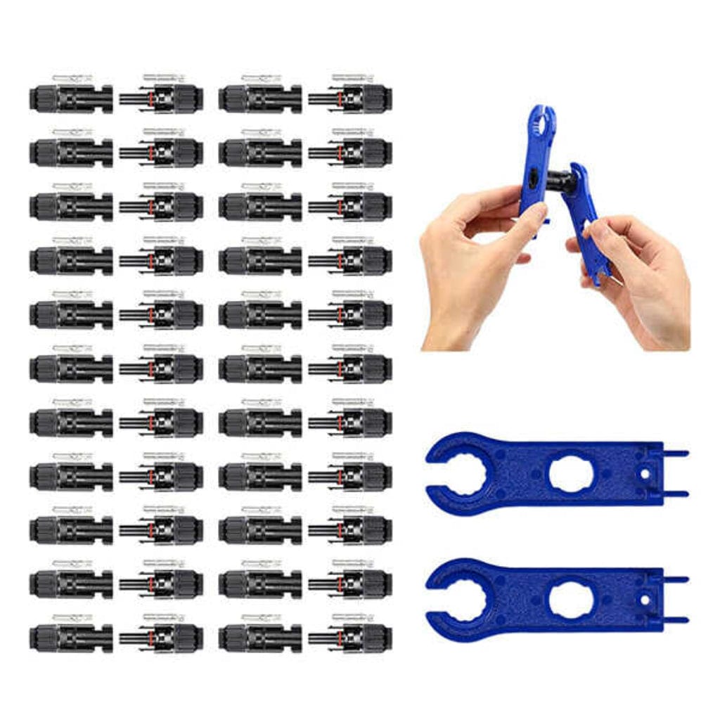 ISE019 BougeRV 44 PCS Solar Connector (Male/Female) with Spanners | IP67 Rated | MC4 Connectors