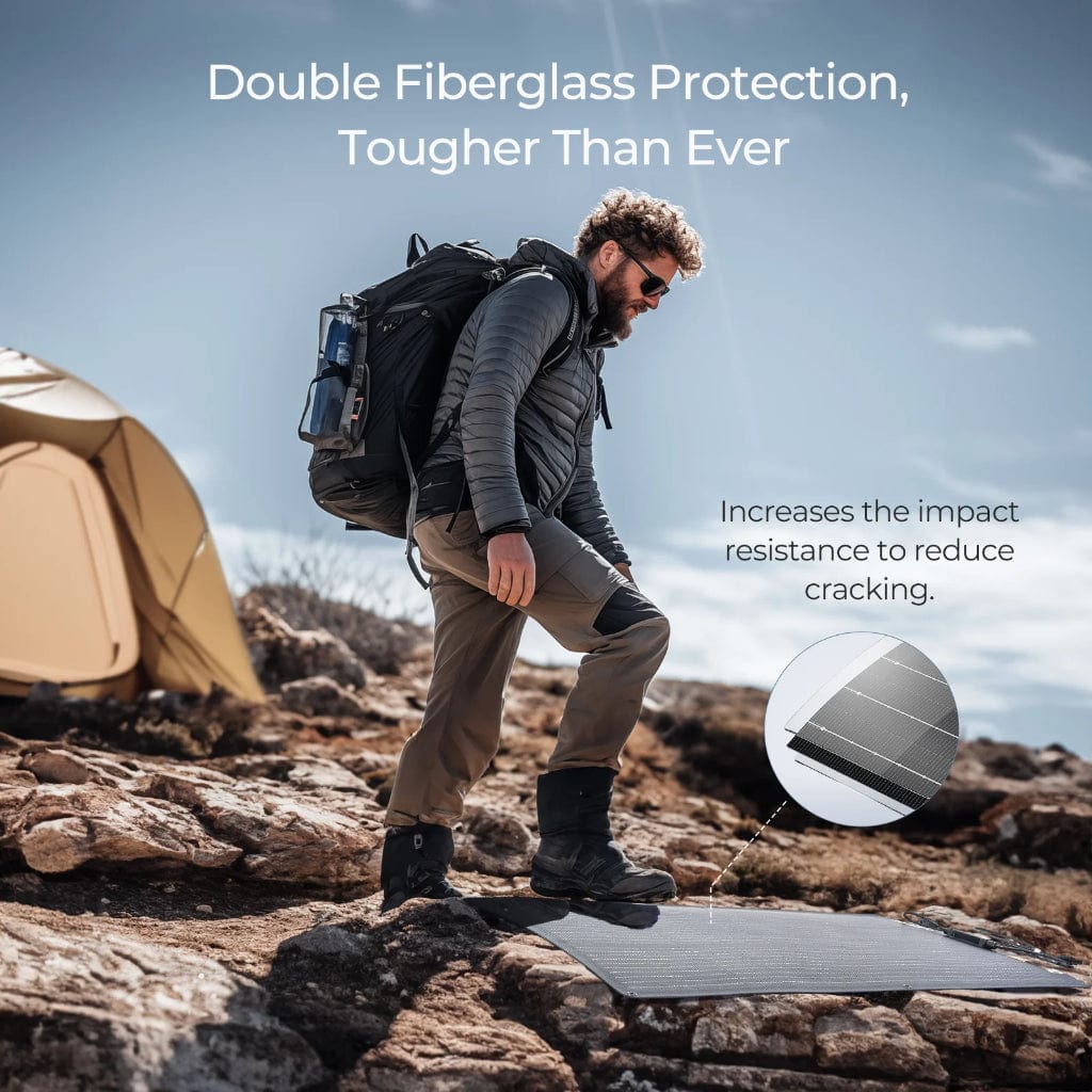 ISE230 BougeRV Arch 200 Watt Fiberglass Curved Solar Panel | IP68 Rated | Off Grid Solar Panel