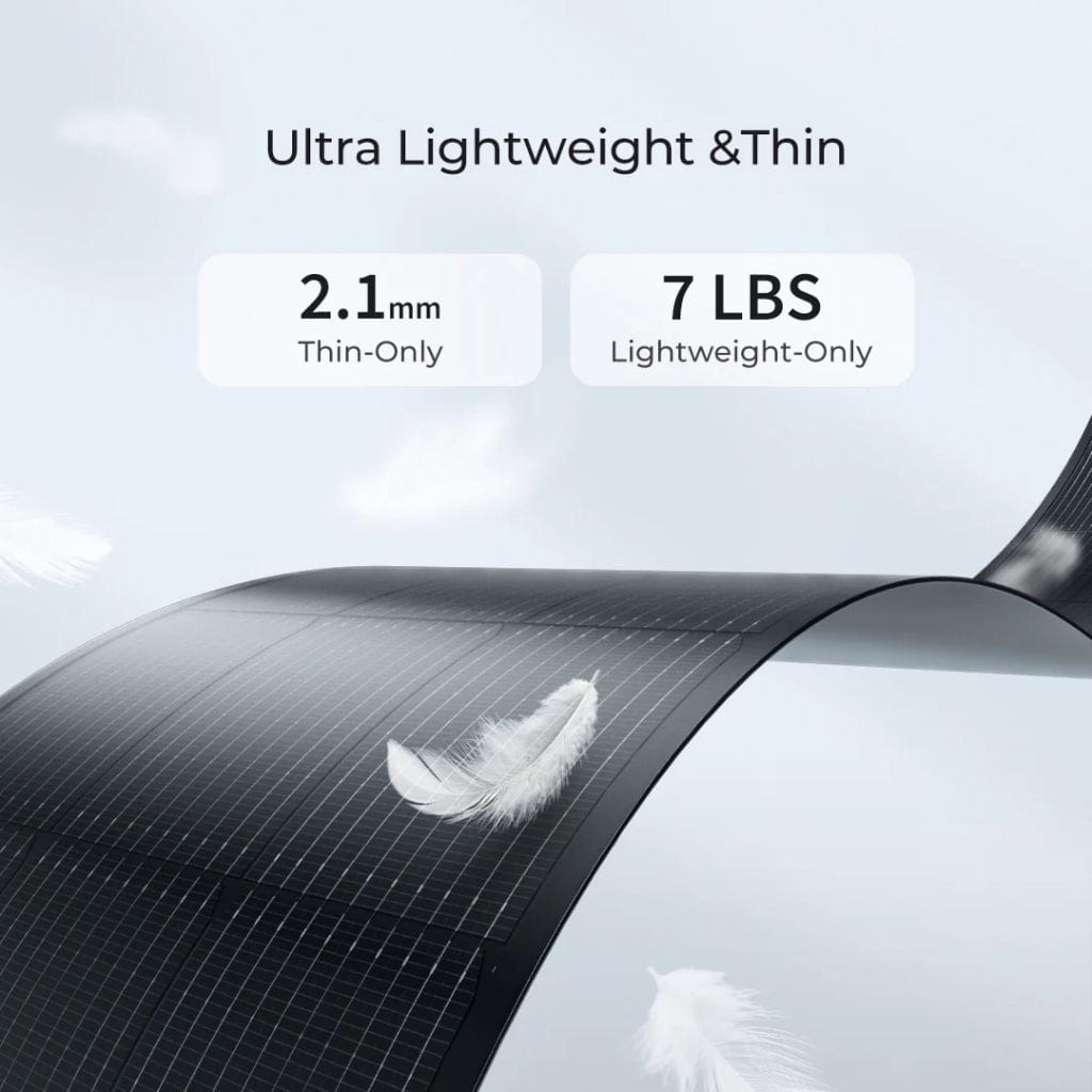 ISE230 BougeRV Arch 200 Watt Fiberglass Curved Solar Panel | IP68 Rated | Off Grid Solar Panel