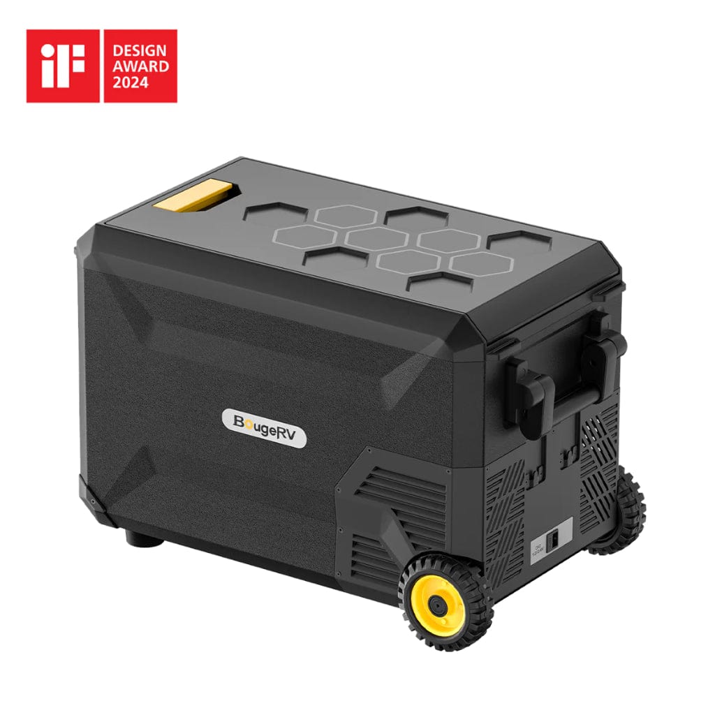 E0401-03103 BougeRV Aspen 30 Pro 34QT Dual Zone Wheeled 12V Portable Refrigerator | Fast Cooling | Camping Fridge
