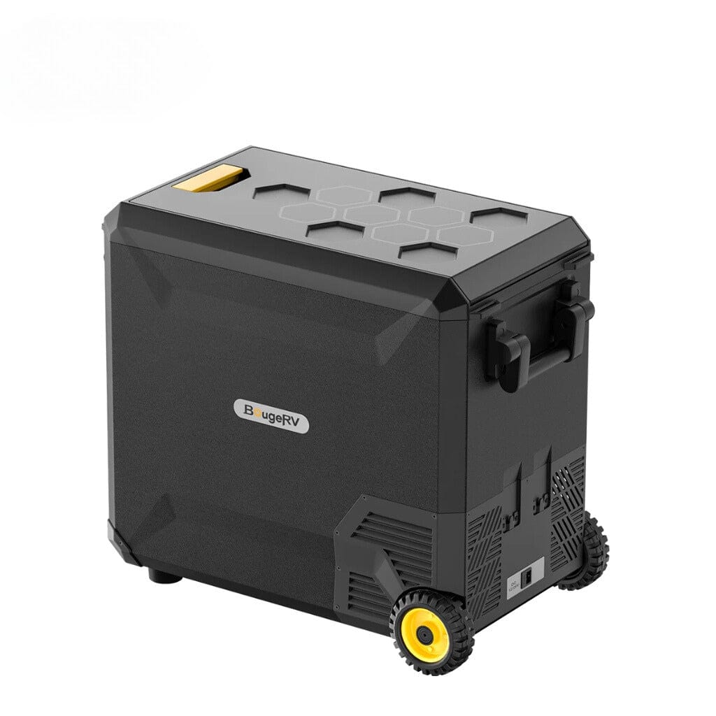 E0401-05105 BougeRV Aspen 50 Pro 53QT Dual Zone Wheeled 12V Portable Refrigerator | Fast Cooling | Camping Fridge