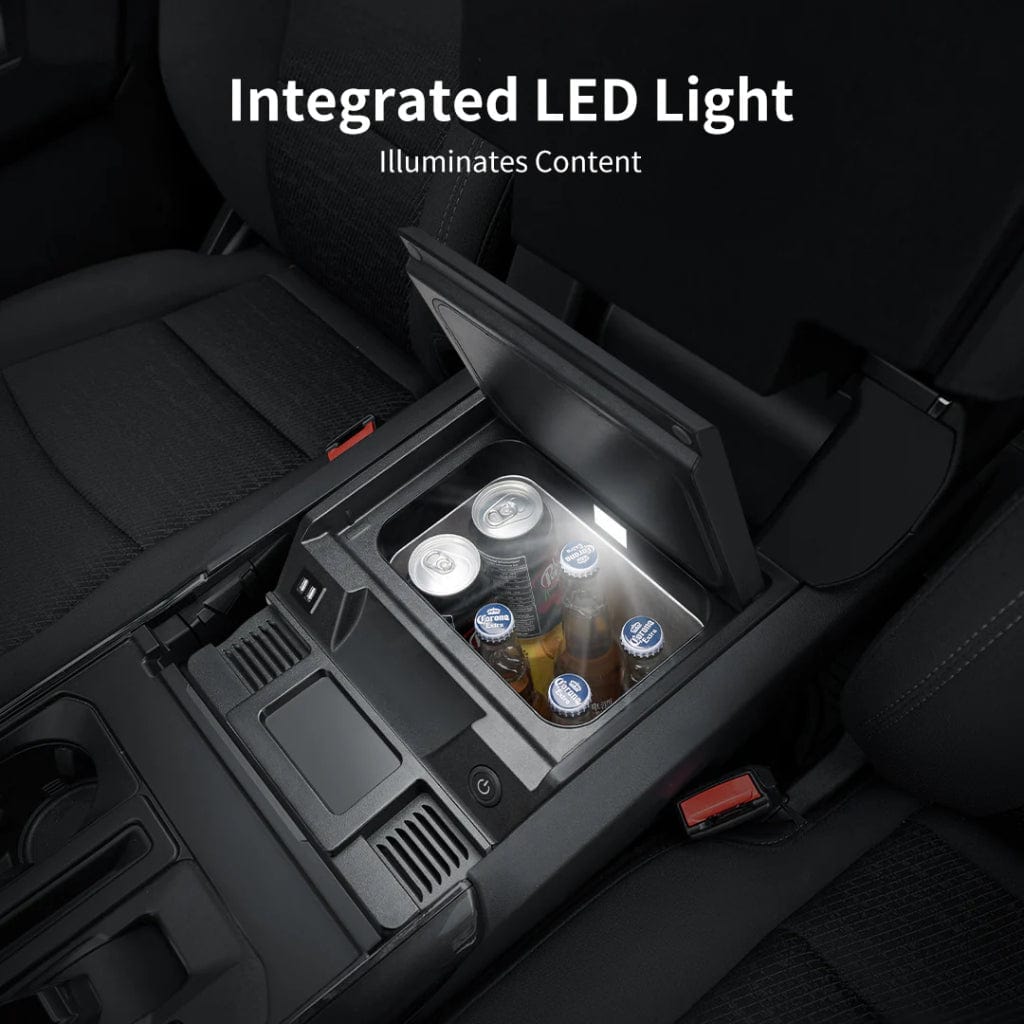 E0401-00810 BougeRV CR00810 Ford F-150 Center Console Refrigerator | 8.5Qt / 8L | Dual USB Port | Car Fridge