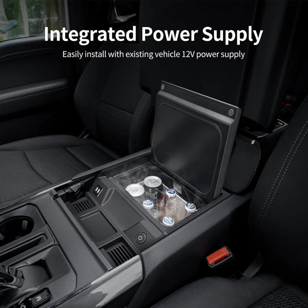 E0401-00810 BougeRV CR00810 Ford F-150 Center Console Refrigerator | 8.5Qt / 8L | Dual USB Port | Car Fridge