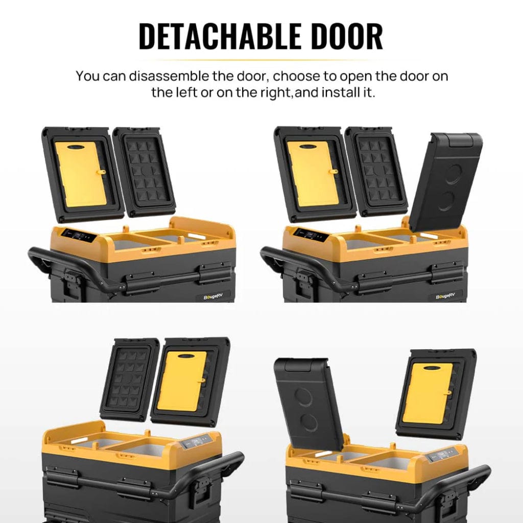 E0401-04512 BougeRV CRD45 48QT 12 Volt Dual Zone Car Refrigerator | Mobile App Control | Portable Refrigerator
