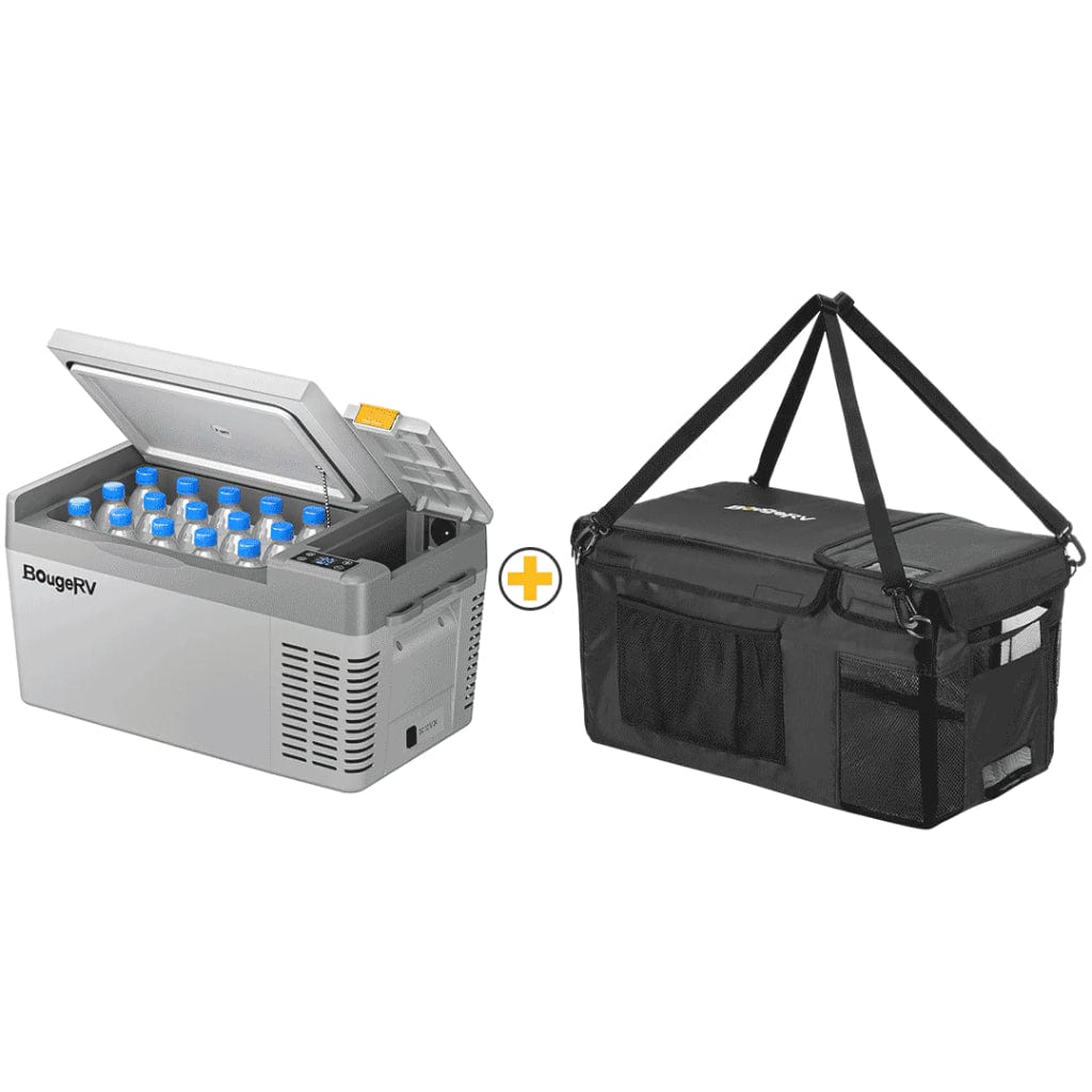E0401-02003 BougeRV CRPRO20 21 Quart 12V Portable Car Fridge Freezer White | Fast Cooling | Camping Fridge