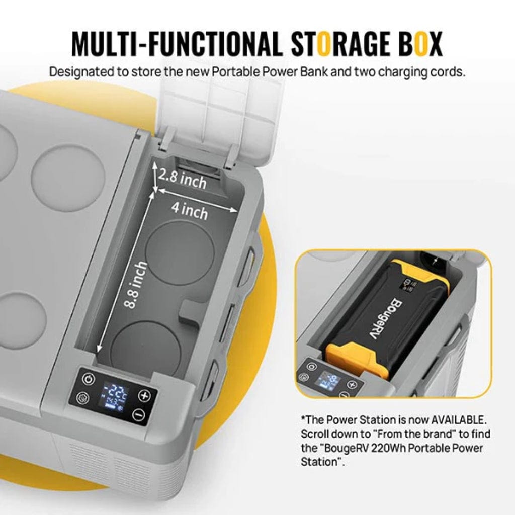 E0401-03005 BougeRV CRPRO30 30 Quart 12V Portable Car Fridge Freezer White | Fast Cooling | Camping Fridge