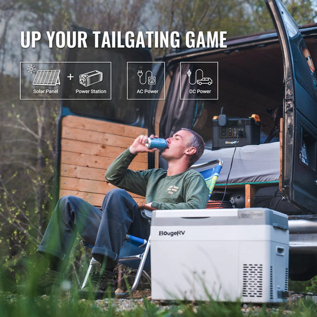 E0401-03005 BougeRV CRPRO30 30 Quart 12V Portable Car Fridge Freezer White | Fast Cooling | Camping Fridge