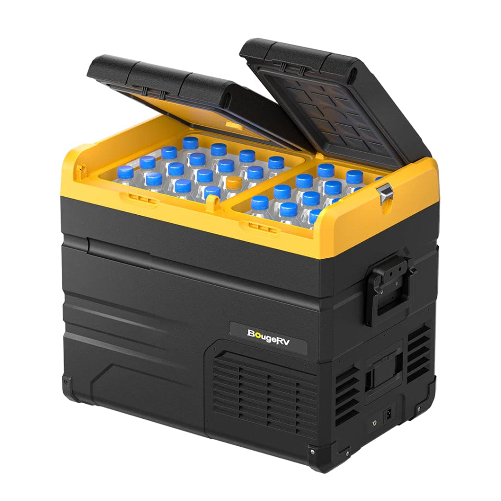 E0401-04517 BougeRV ED45 48 Quart 12 Volt Dual Zone Car Fridge Freezer | Solar Rechargeable | Portable Refrigerator