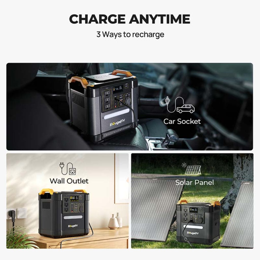 ISE164 BougeRV Fort 1500 1456Wh LiFePO4 Portable Power Station | 3,500+ Cycles | RoHS, CE, FCC, UN38.3, PSE Certified | Solar Generator