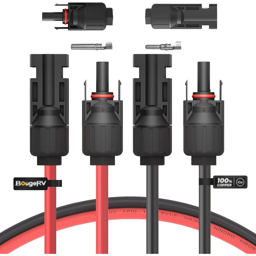 BougeRV Solar Extension Cable with Extra Free Connectors | IP67 Rated | UV Resistant | MC4 Extension Cable