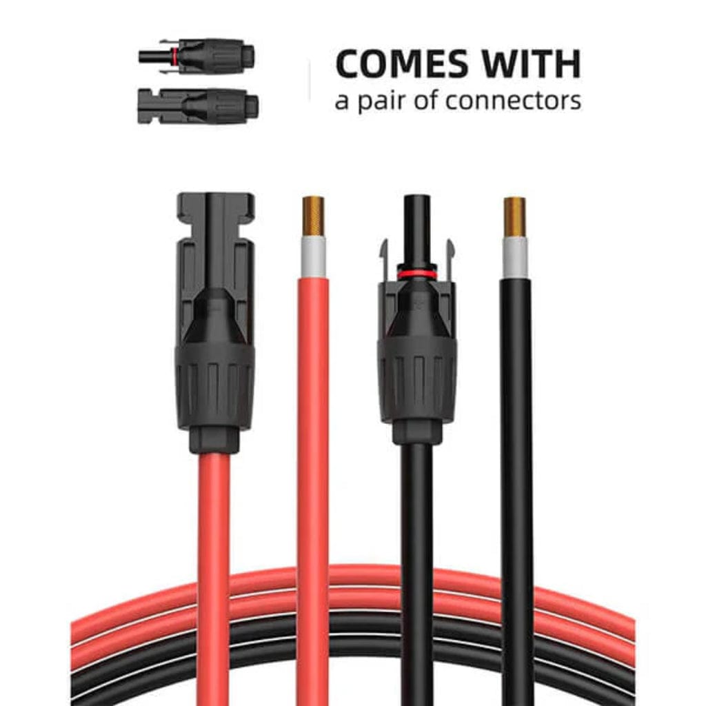 BougeRV Solar Extension Cable with Extra Free Connectors | IP67 Rated | UV Resistant | MC4 Extension Cable