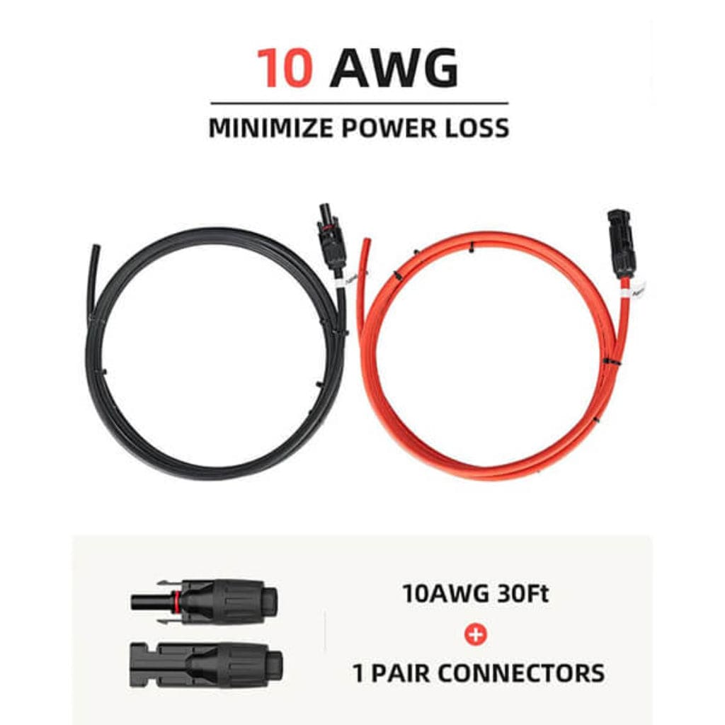 BougeRV Solar Extension Cable with Extra Free Connectors | IP67 Rated | UV Resistant | MC4 Extension Cable