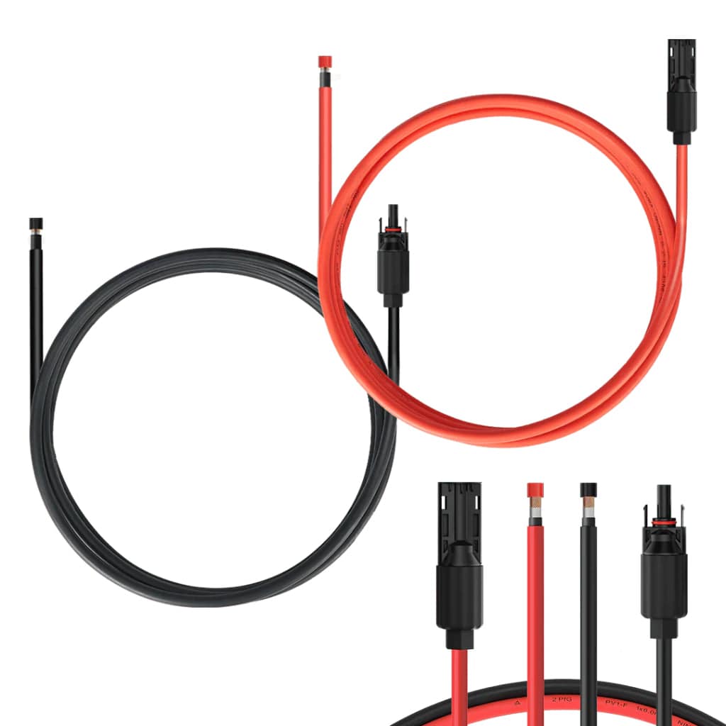 BougeRV Solar Extension Cable with Extra Free Connectors | IP67 Rated | UV Resistant | MC4 Extension Cable