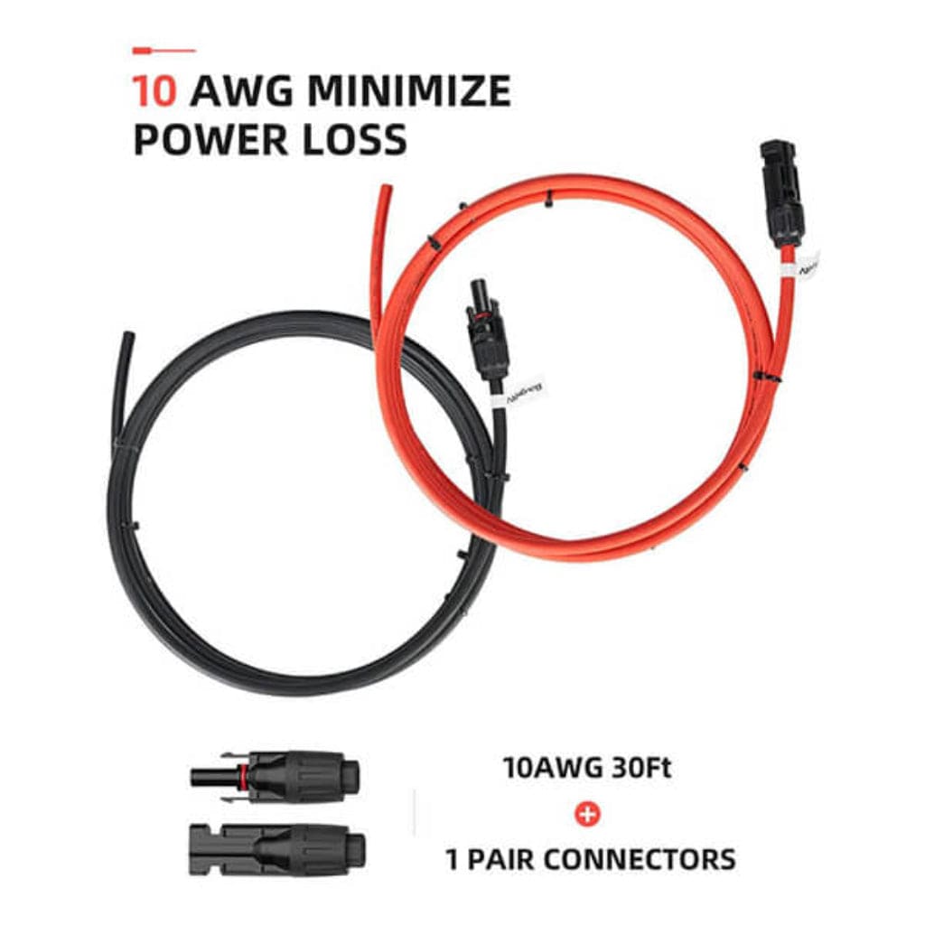 BougeRV Solar Extension Cable with Extra Free Connectors | IP67 Rated | UV Resistant | MC4 Extension Cable
