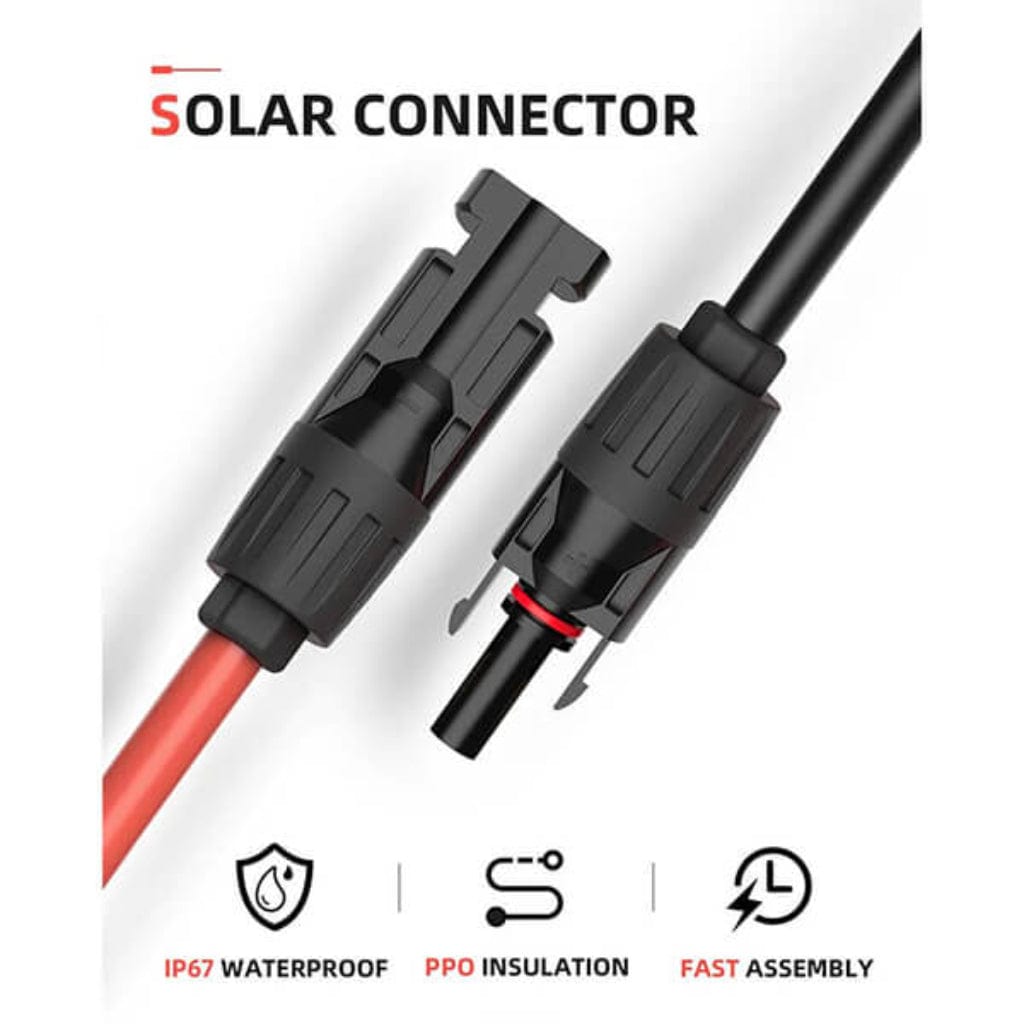 BougeRV Solar Extension Cable with Extra Free Connectors | IP67 Rated | UV Resistant | MC4 Extension Cable