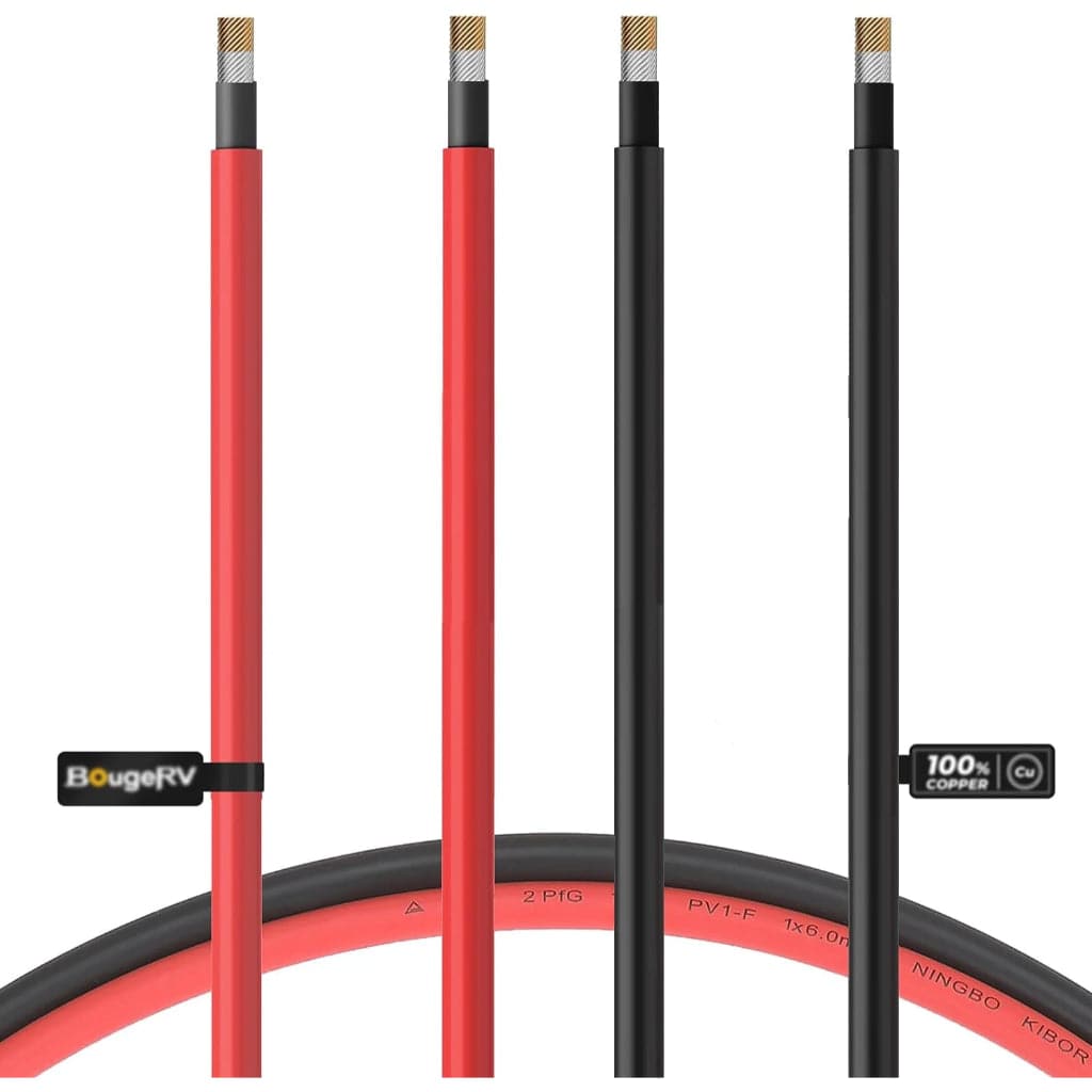BougeRV Solar Extension Cable with Extra Free Connectors | IP67 Rated | UV Resistant | MC4 Extension Cable