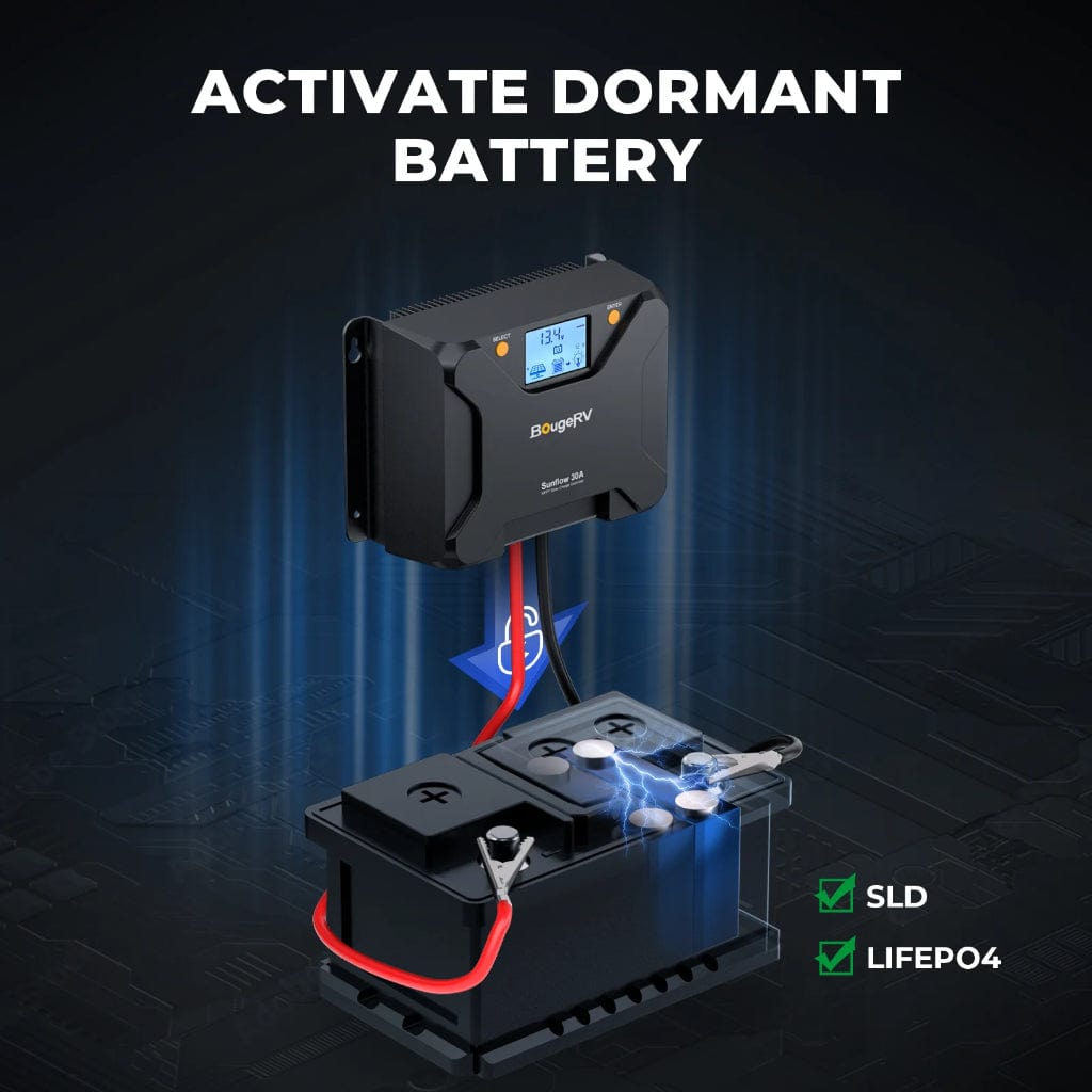 ISE217 BougeRV Sunflow 30A MPPT Solar Charge Controller 12V/24V | IP34 Rated | Mobile App Control