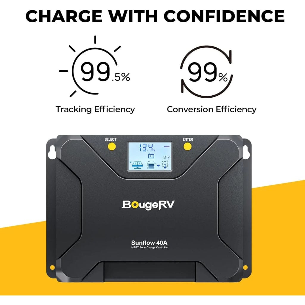 ISE218 BougeRV Sunflow 40A MPPT Solar Charge Controller 12V/24V | IP34 Rated | Mobile App Control