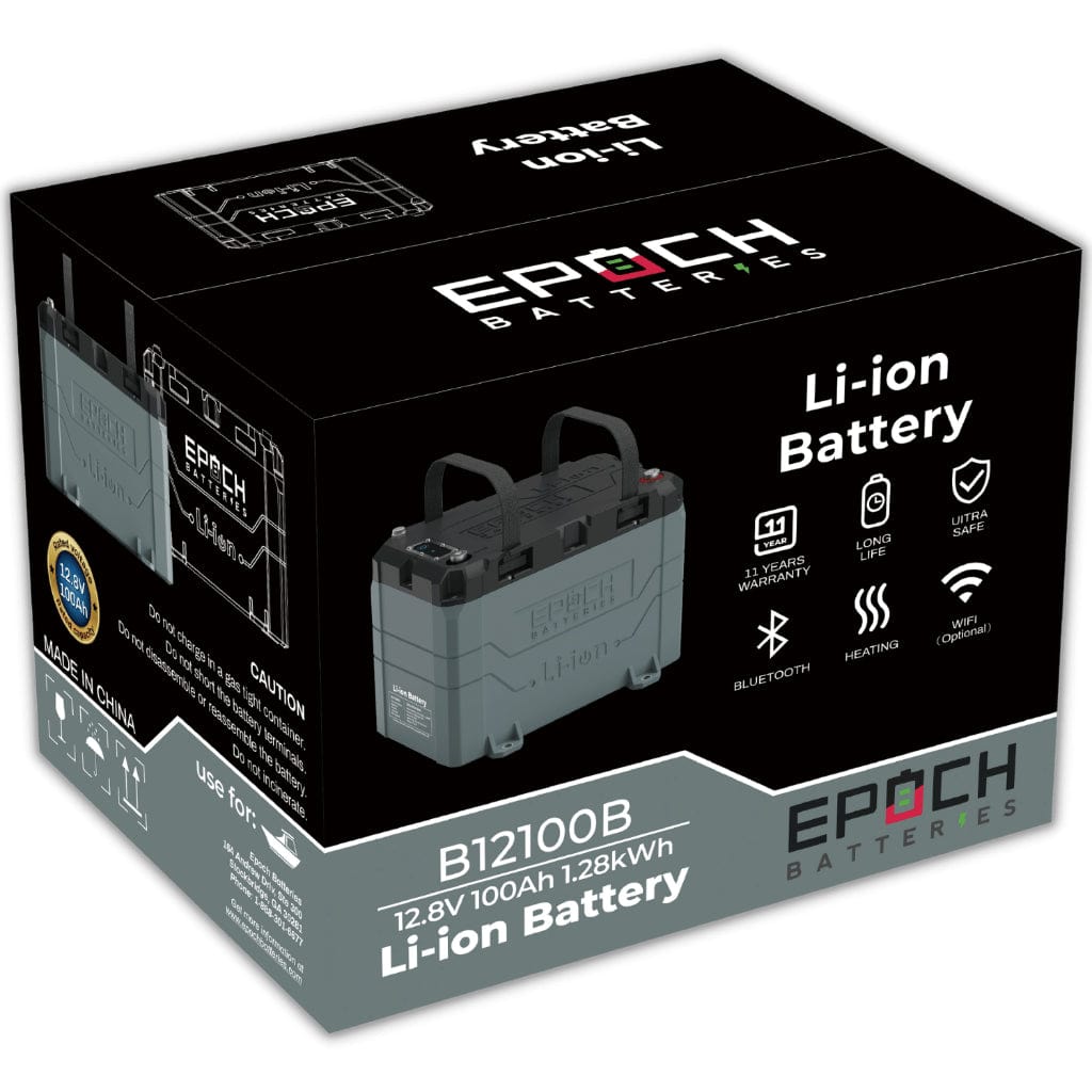 B12100B Epoch 12V 100Ah LiFePO4 Battery | 3500 Cycles | IP67 Rated | Marine Battery