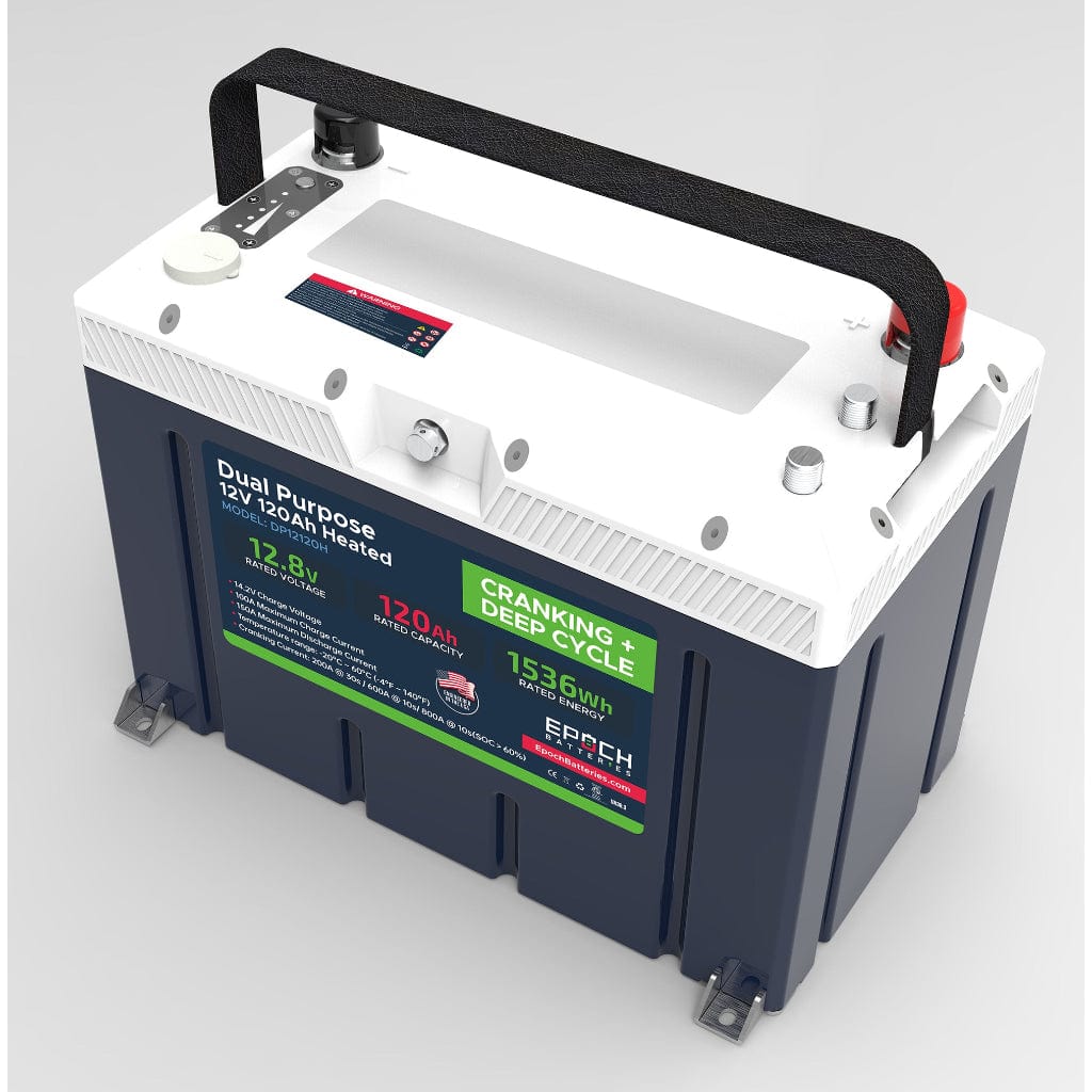 DP12120H Epoch 12V 120Ah Dual Purpose LifePO4 Battery | 6000 Cycles | Deep Cycle Battery | Victron Communication
