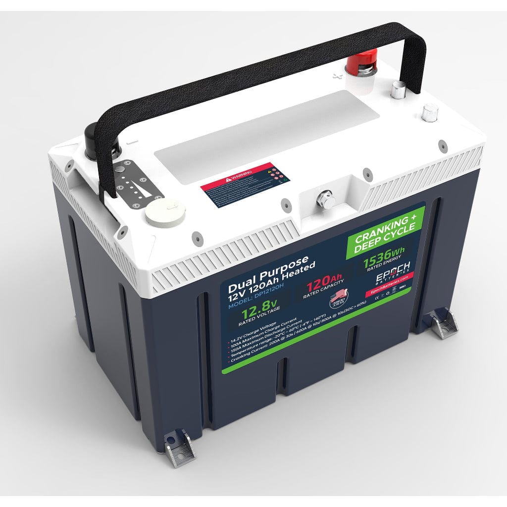 DP12120H Epoch 12V 120Ah Dual Purpose LifePO4 Battery | 6000 Cycles | Deep Cycle Battery | Victron Communication
