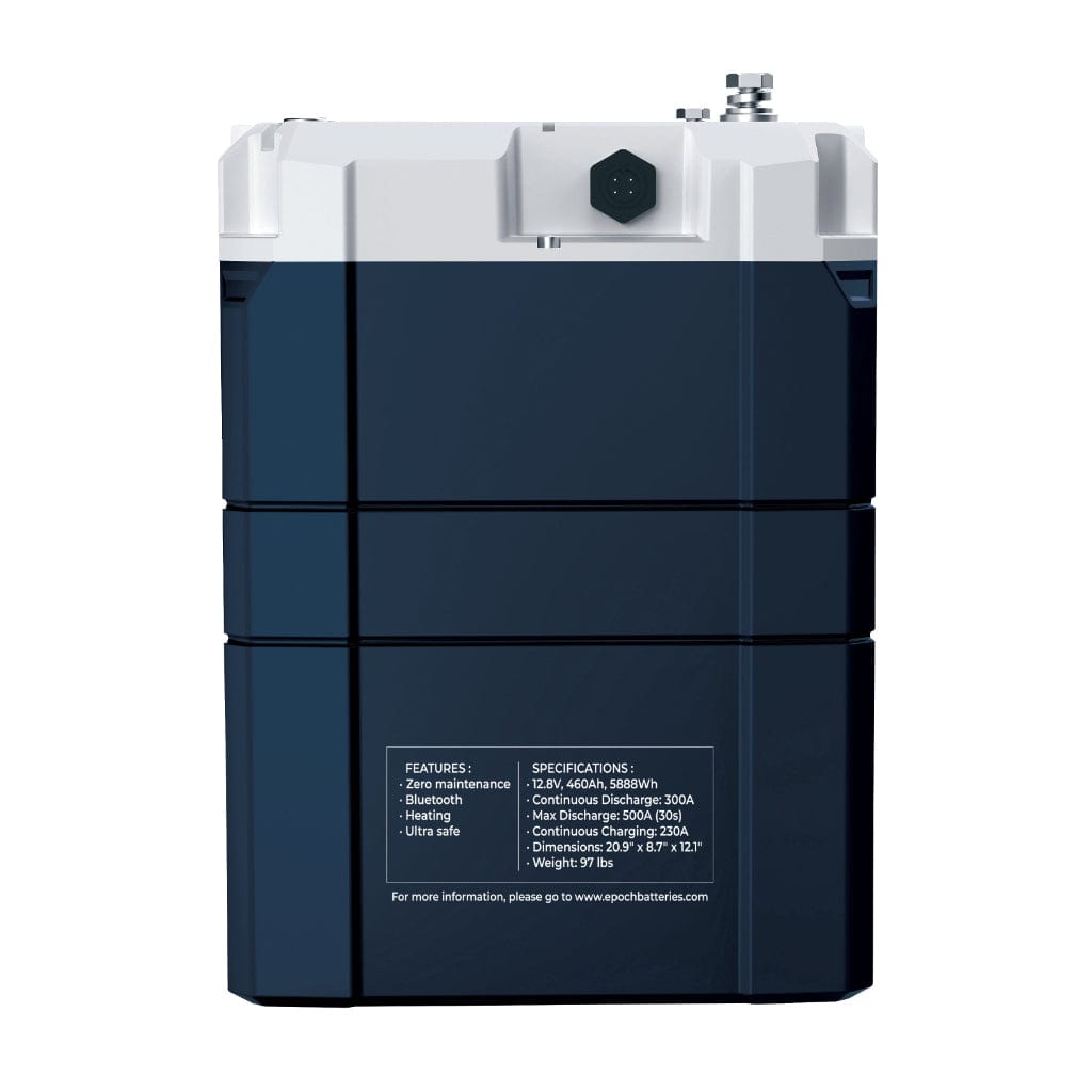 B12460A Epoch 12V 460Ah LiFePO4 V2 Elite Series Battery | 3500 Cycles | IP67 Rated | Internal Heating