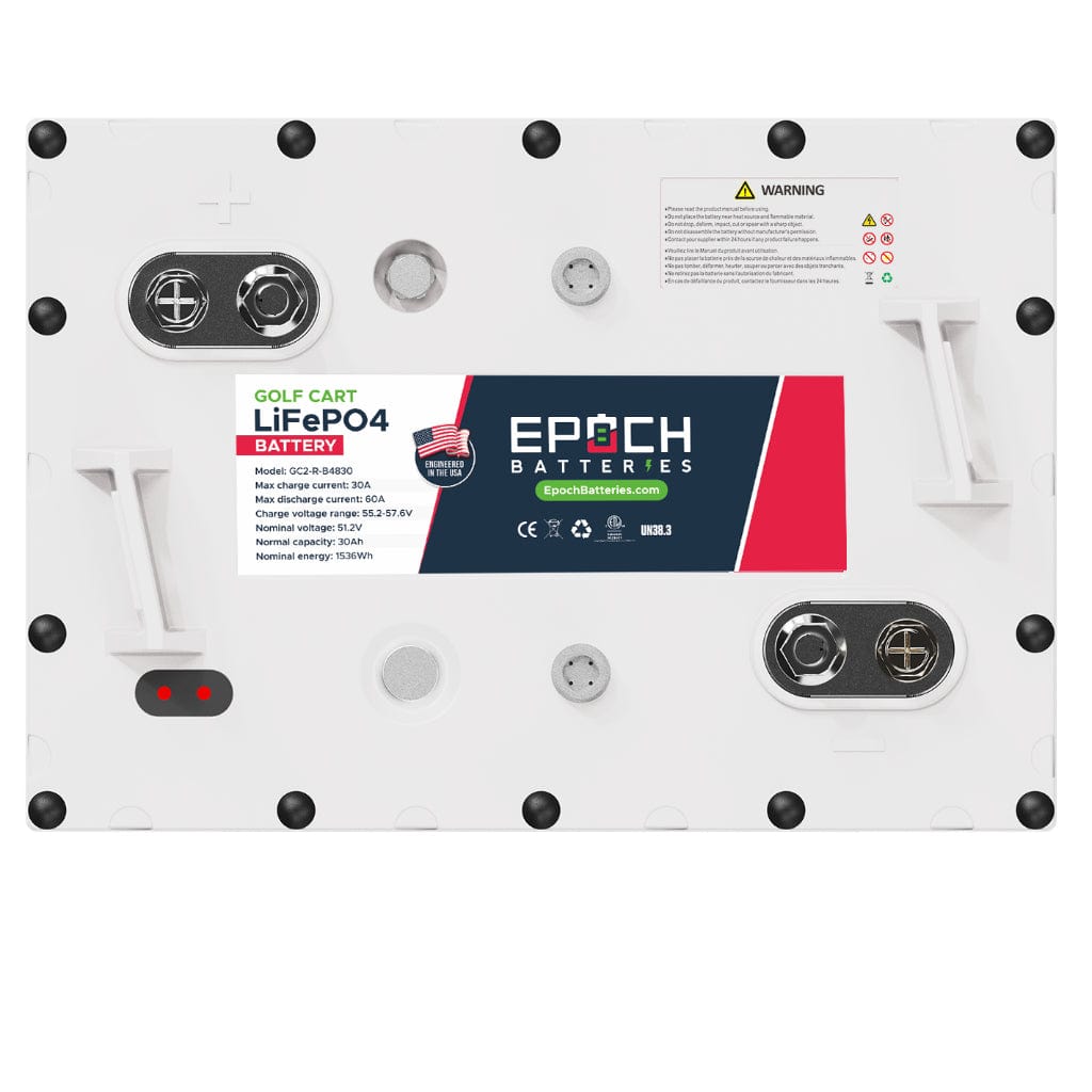 48V-90Ah-GC2-Kit Epoch 48V 90Ah GC2 LiFePO4 Golf Cart Battery Set | 4000 Cycle | IP67 Rating | BMS