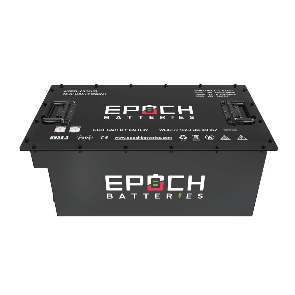 BB72105A-Kit Epoch 70.4V (72V) 105Ah LiFePO4 Golf Cart Battery Set | 3500 Cycle | IP67 Rating | BMS