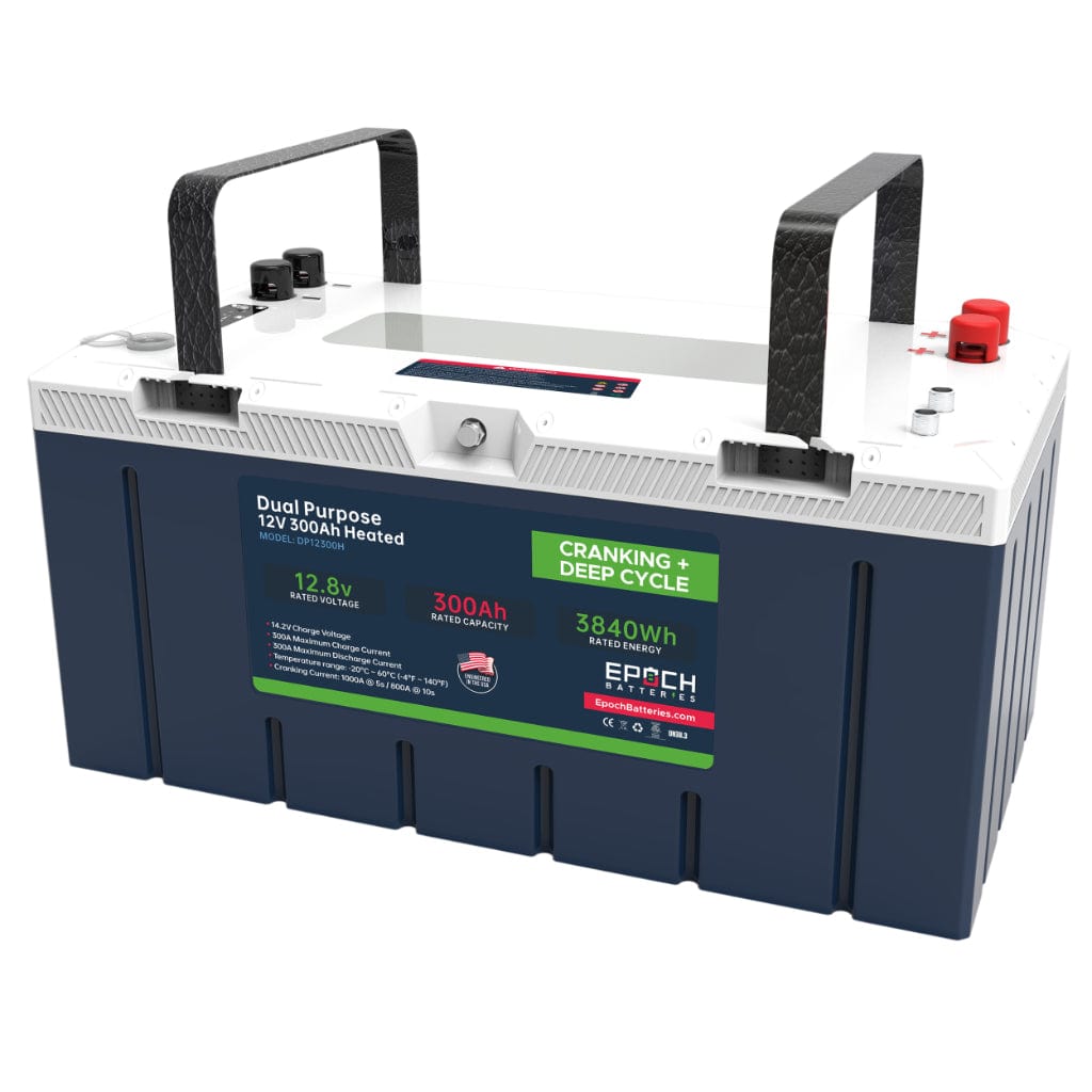 DP12300H Epoch Dual Purpose 12V 300Ah Heated LiFePO4 Battery | 6000 Cycles | Deep Cycle