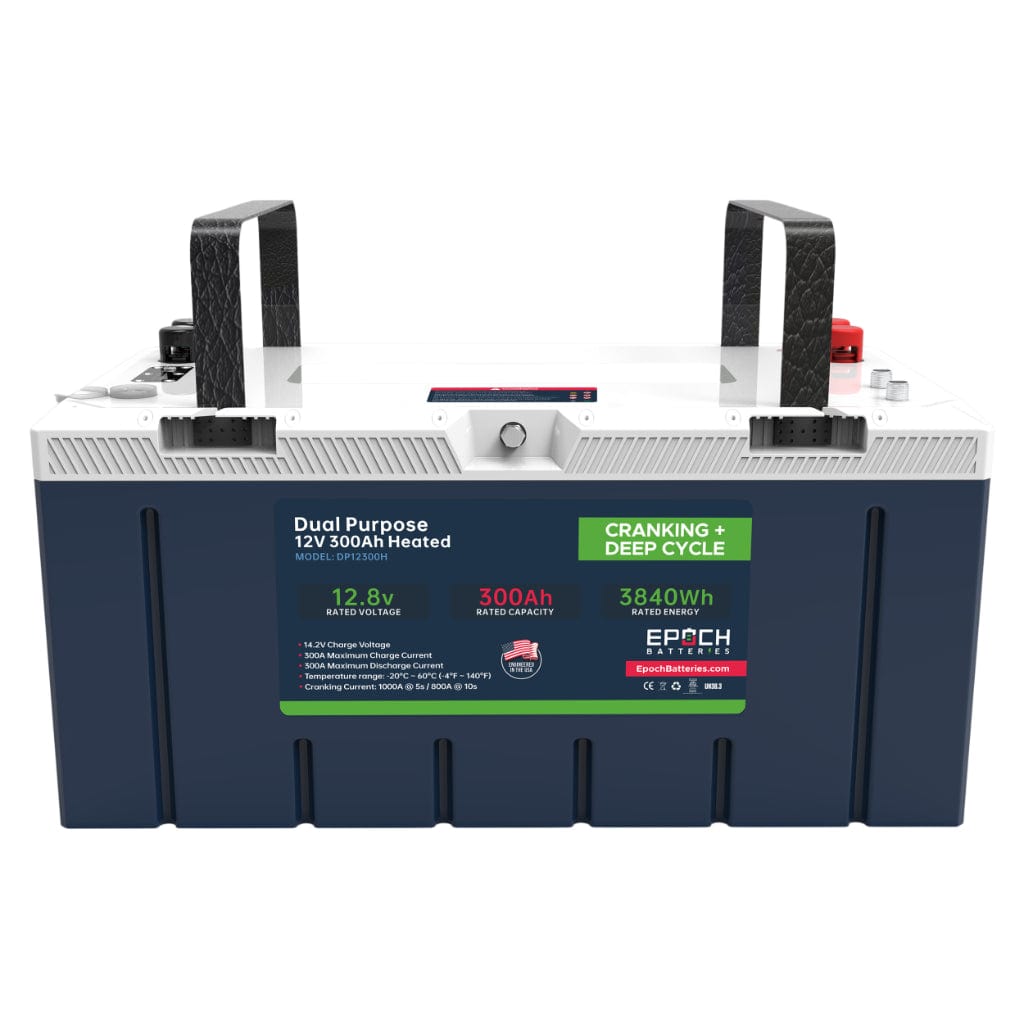 DP12300H Epoch Dual Purpose 12V 300Ah Heated LiFePO4 Battery | 6000 Cycles | Deep Cycle