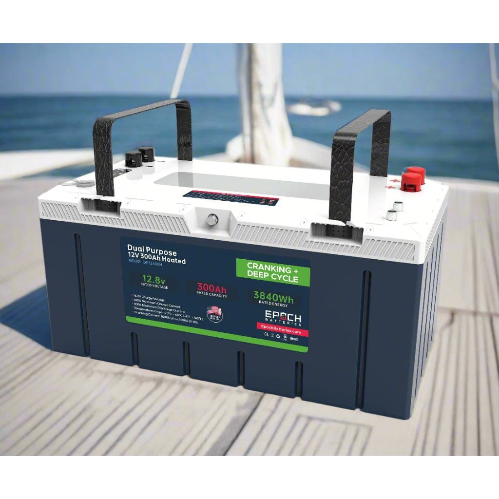 DP12300H Epoch Dual Purpose 12V 300Ah Heated LiFePO4 Battery | 6000 Cycles | Deep Cycle