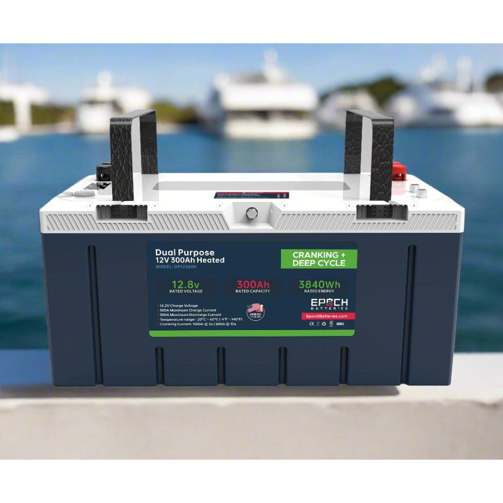 DP12300H Epoch Dual Purpose 12V 300Ah Heated LiFePO4 Battery | 6000 Cycles | Deep Cycle