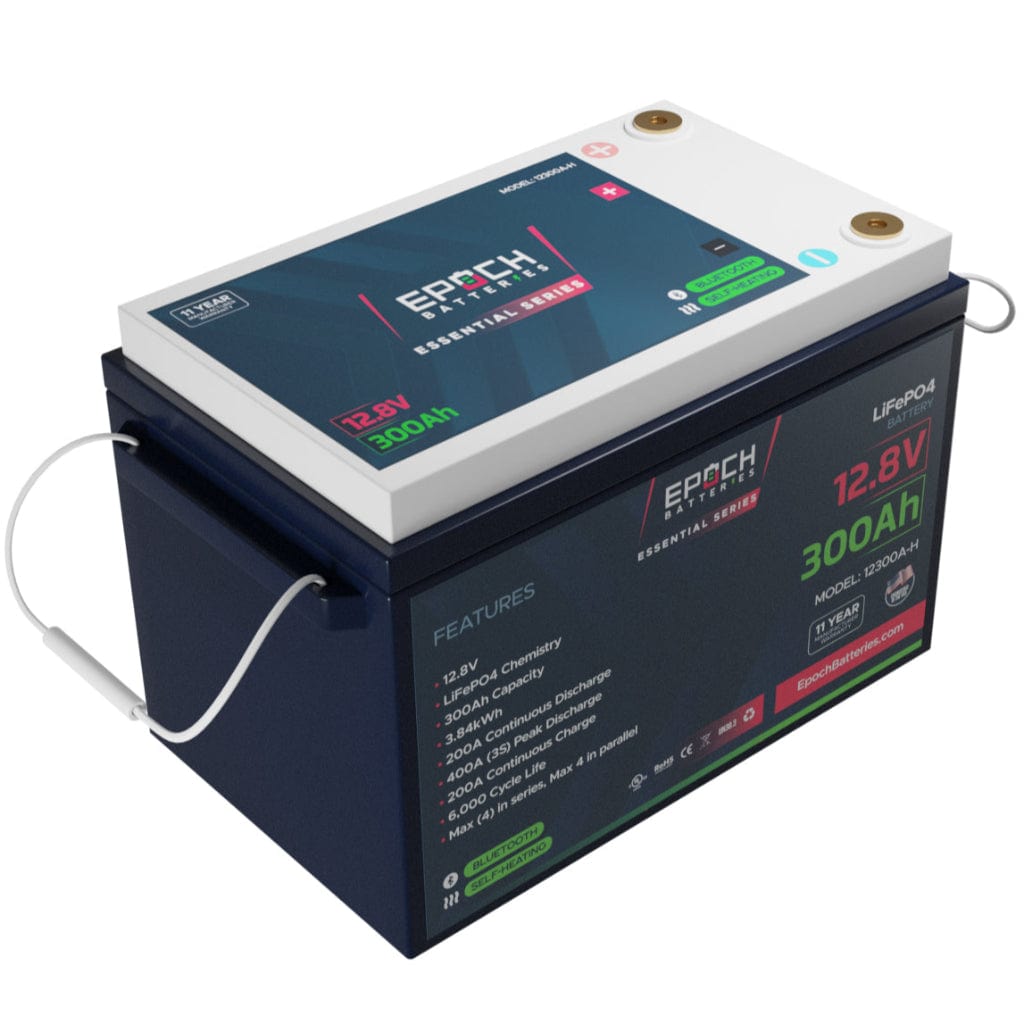 12300A-H Epoch Essentials 12V 300Ah LiFePO4 Battery | 4000 Cycles | IP54 Rated | Internal Heating
