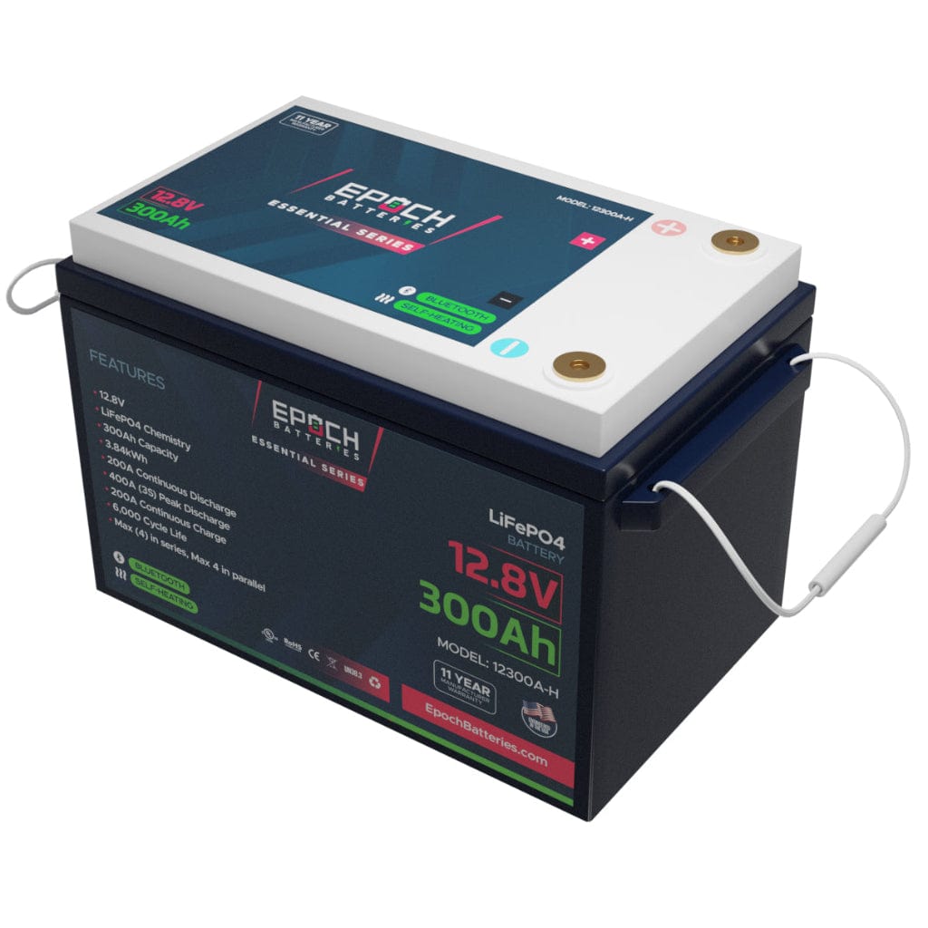 12300A-H Epoch Essentials 12V 300Ah LiFePO4 Battery | 4000 Cycles | IP54 Rated | Internal Heating