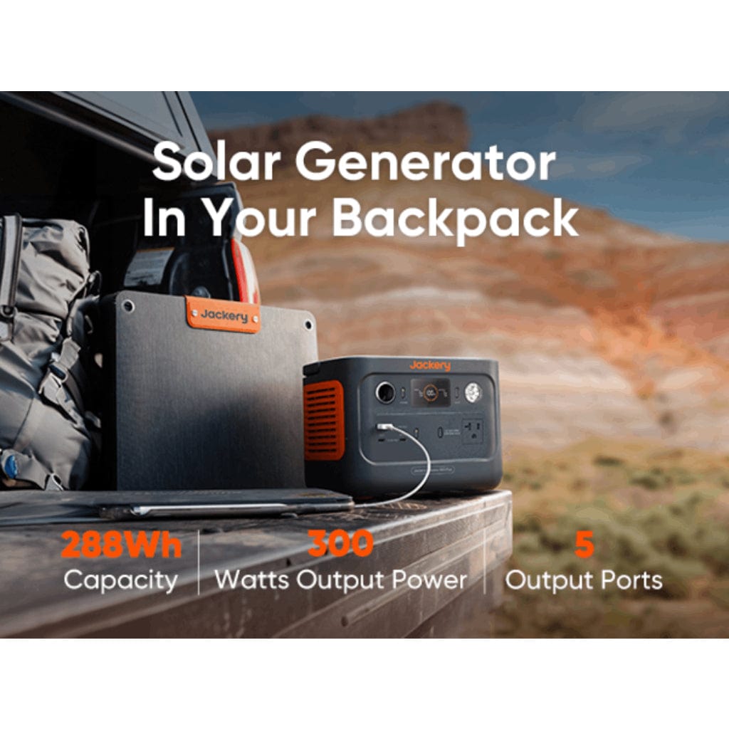 21-0001-000008 Jackery Explorer 300 Plus LiFePO4 Portable Power Station | 300W | 288Wh | 3000 Cycles | Solar Generator