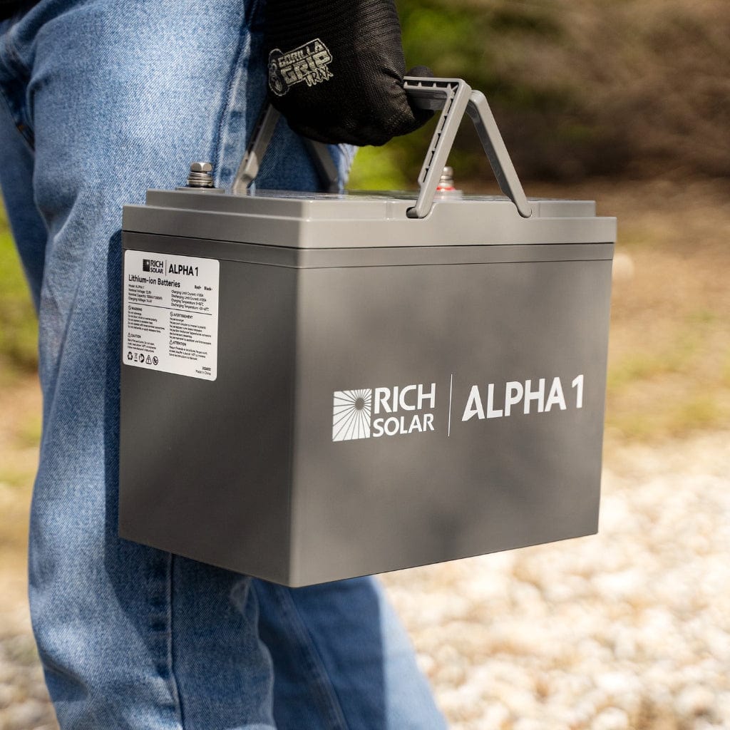 RS-B121S Rich Solar Alpha 1 12V 1280Wh 100Ah Self-Heating LiFePO4 Battery | IP65 Rated | 7000 Cycles | Solar Battery