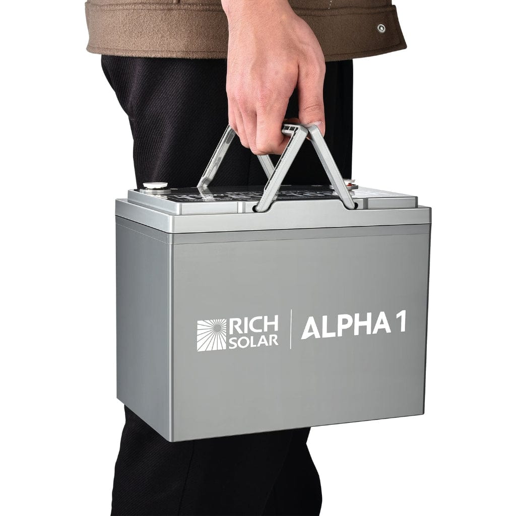 RS-B121S Rich Solar Alpha 1 12V 1280Wh 100Ah Self-Heating LiFePO4 Battery | IP65 Rated | 7000 Cycles | Solar Battery