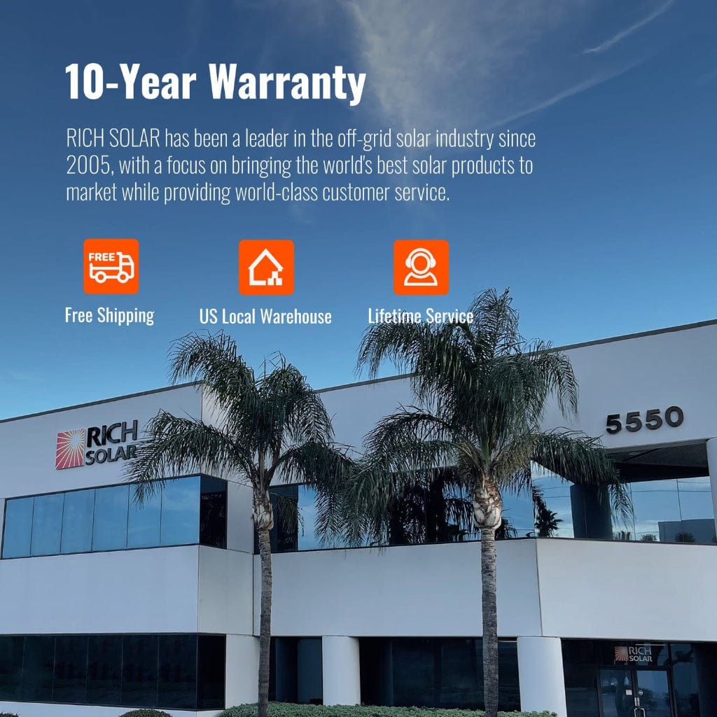 RS-B121S Rich Solar Alpha 1 12V 1280Wh 100Ah Self-Heating LiFePO4 Battery | IP65 Rated | 7000 Cycles | Solar Battery