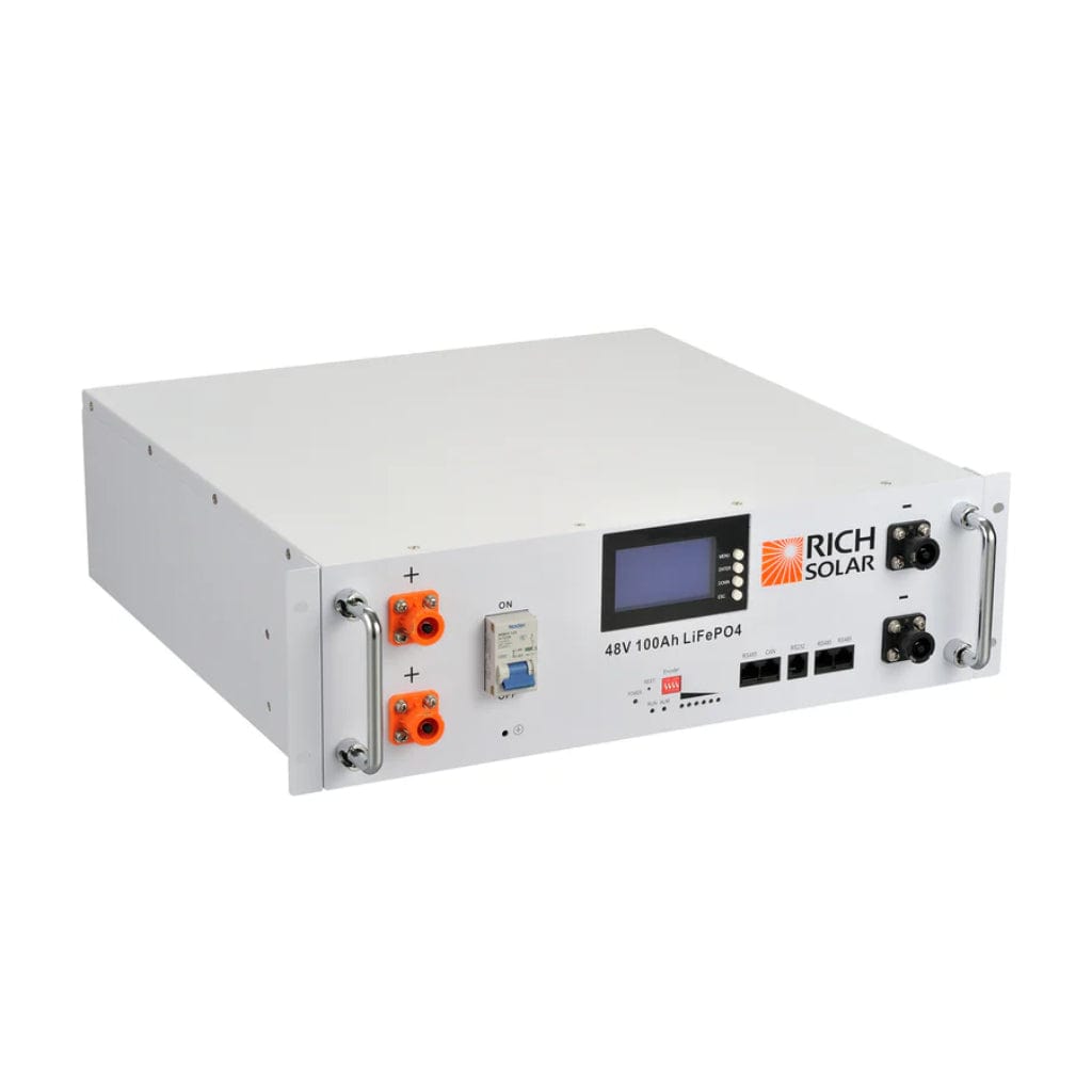 RS-B48100SR Rich Solar Alpha 5 48V 4800Wh 100Ah LiFePO4 Server Rack Battery | IP65 Rated | 7000 Cycles | Lightweight | Solar Battery