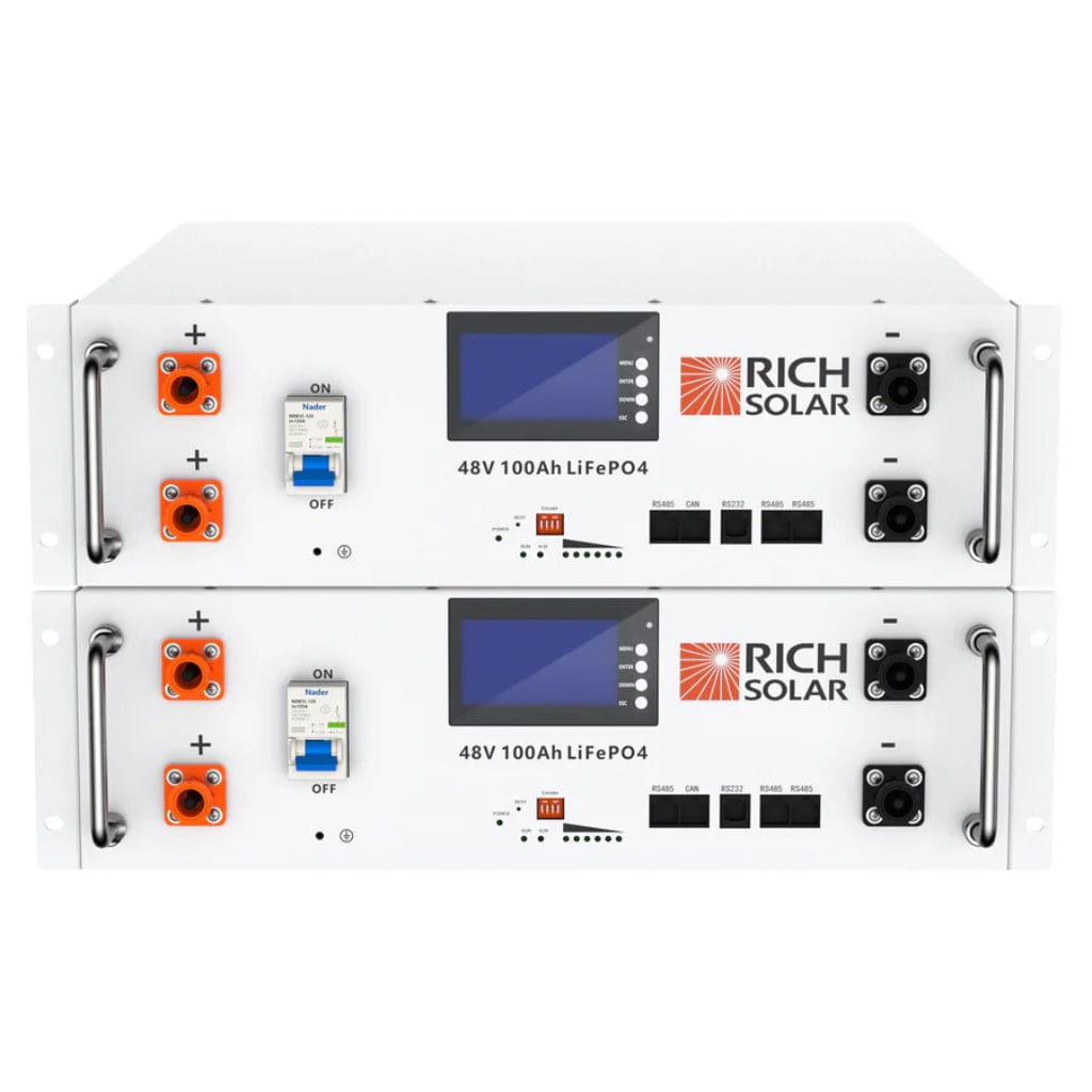 RS-B48100SR Rich Solar Alpha 5 48V 4800Wh 100Ah LiFePO4 Server Rack Battery | IP65 Rated | 7000 Cycles | Lightweight | Solar Battery