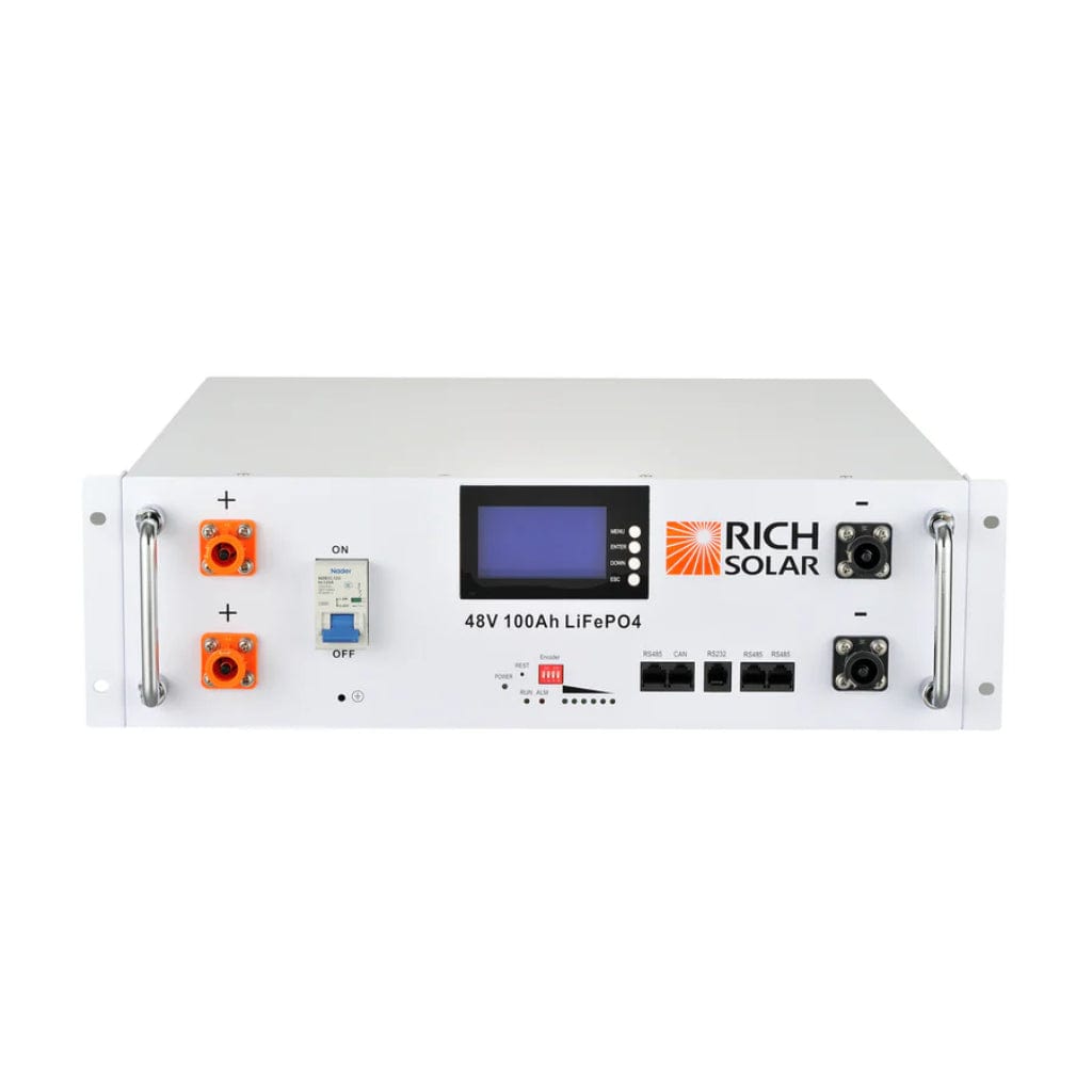 RS-B48100SR Rich Solar Alpha 5 48V 4800Wh 100Ah LiFePO4 Server Rack Battery | IP65 Rated | 7000 Cycles | Lightweight | Solar Battery