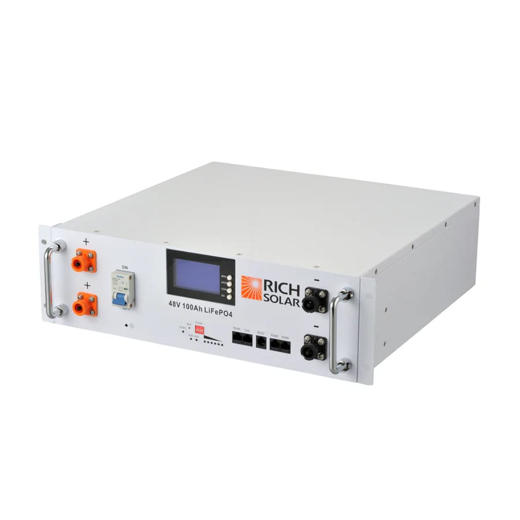 RS-B48100SR Rich Solar Alpha 5 48V 4800Wh 100Ah LiFePO4 Server Rack Battery | IP65 Rated | 7000 Cycles | Lightweight | Solar Battery