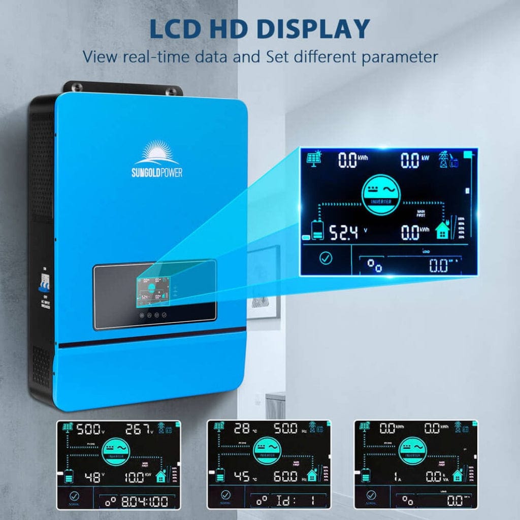 SPH10K48SP SunGoldPower 10KW 48V Hybrid Split Phase Inverter | Pure Sine Wave | Solar Inverter | IP20 Rated | ROHS Certified